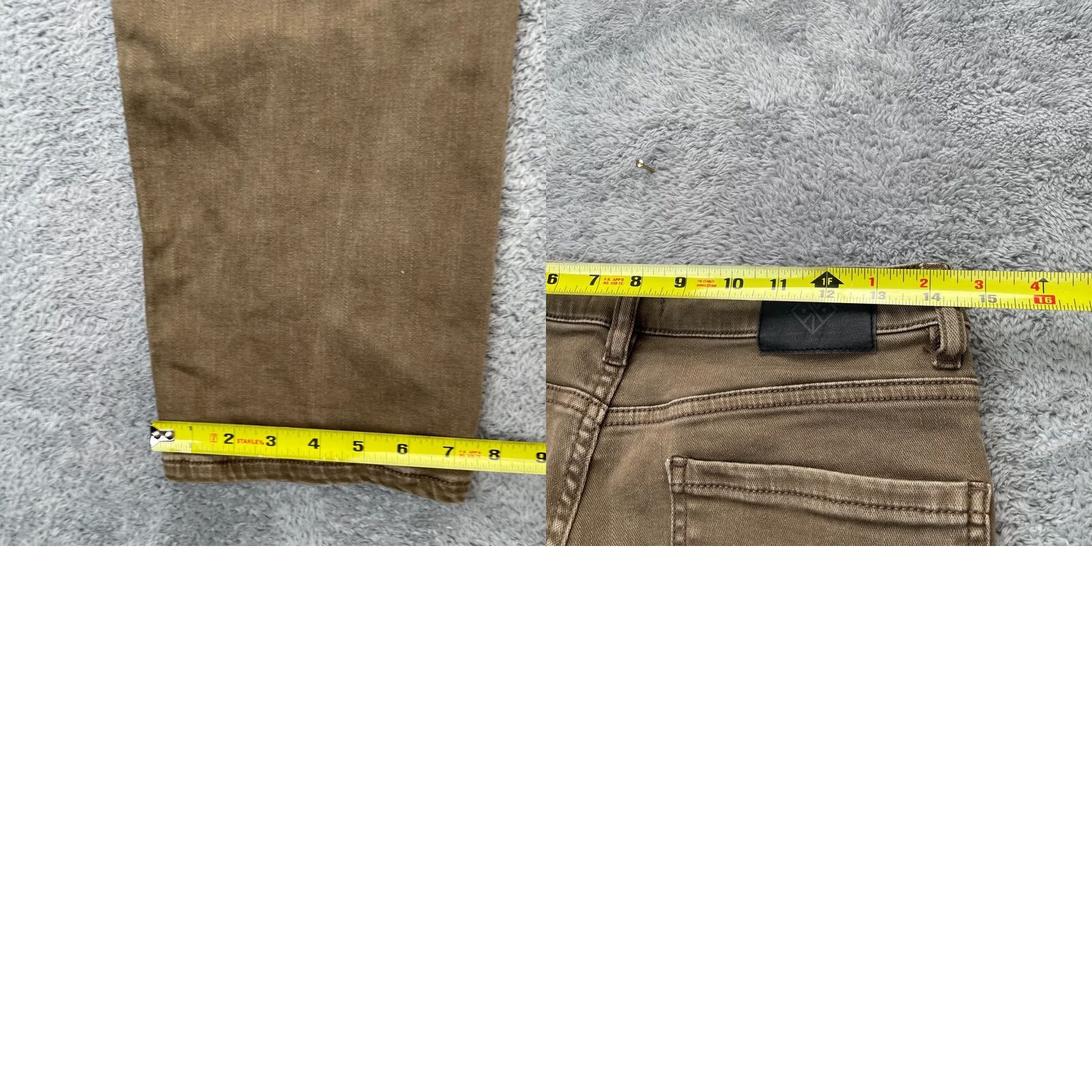 Roark Roark Jeans Mens 30 Brown Straight Leg Logo Cotton Stretch Workwear Classic Size US 30 / EU 46 - 8 Thumbnail