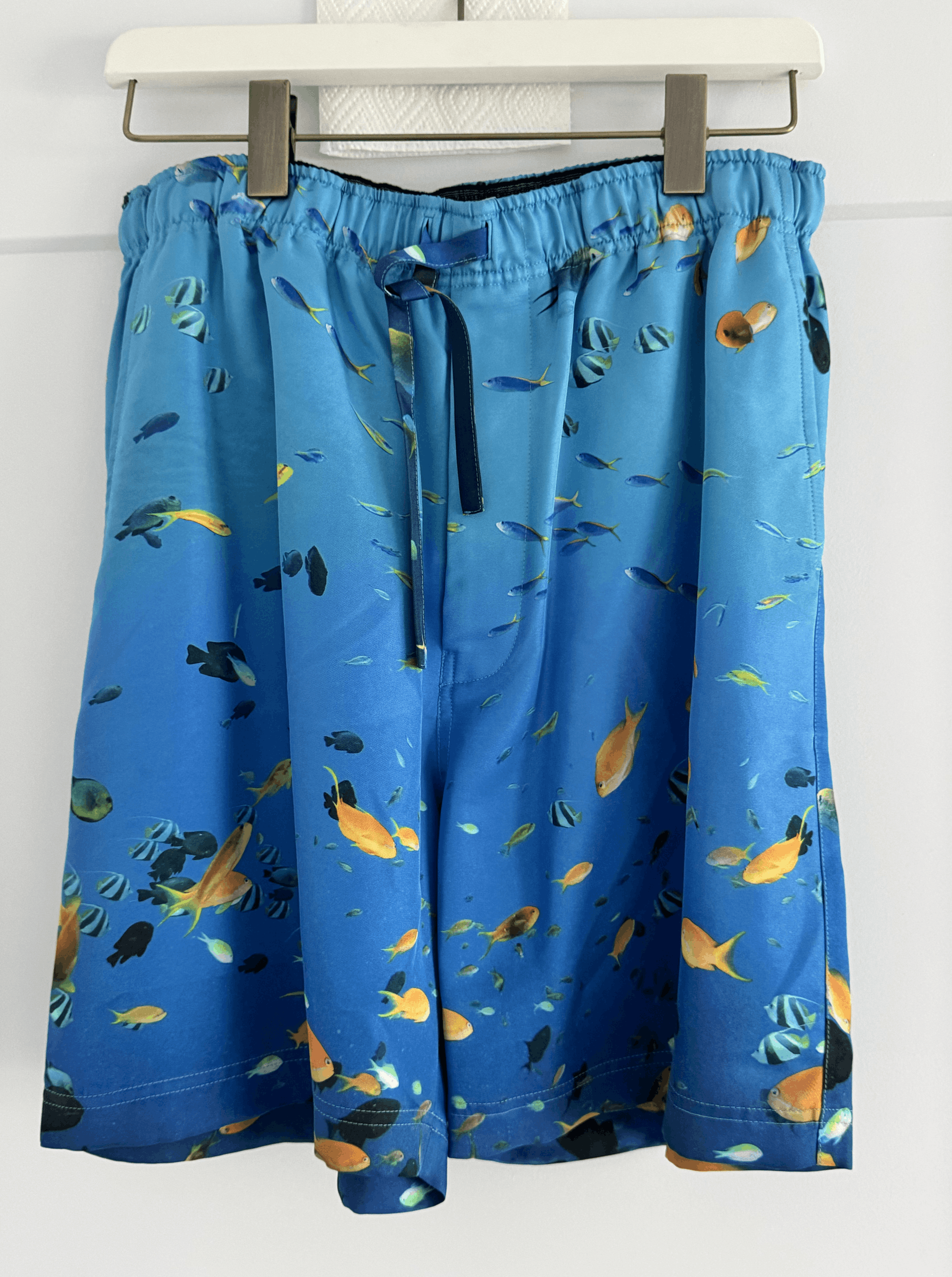 Loewe Straight-Leg 100% Silk Aquarium Print Shorts Size US 32 / EU 48 - 6 Thumbnail