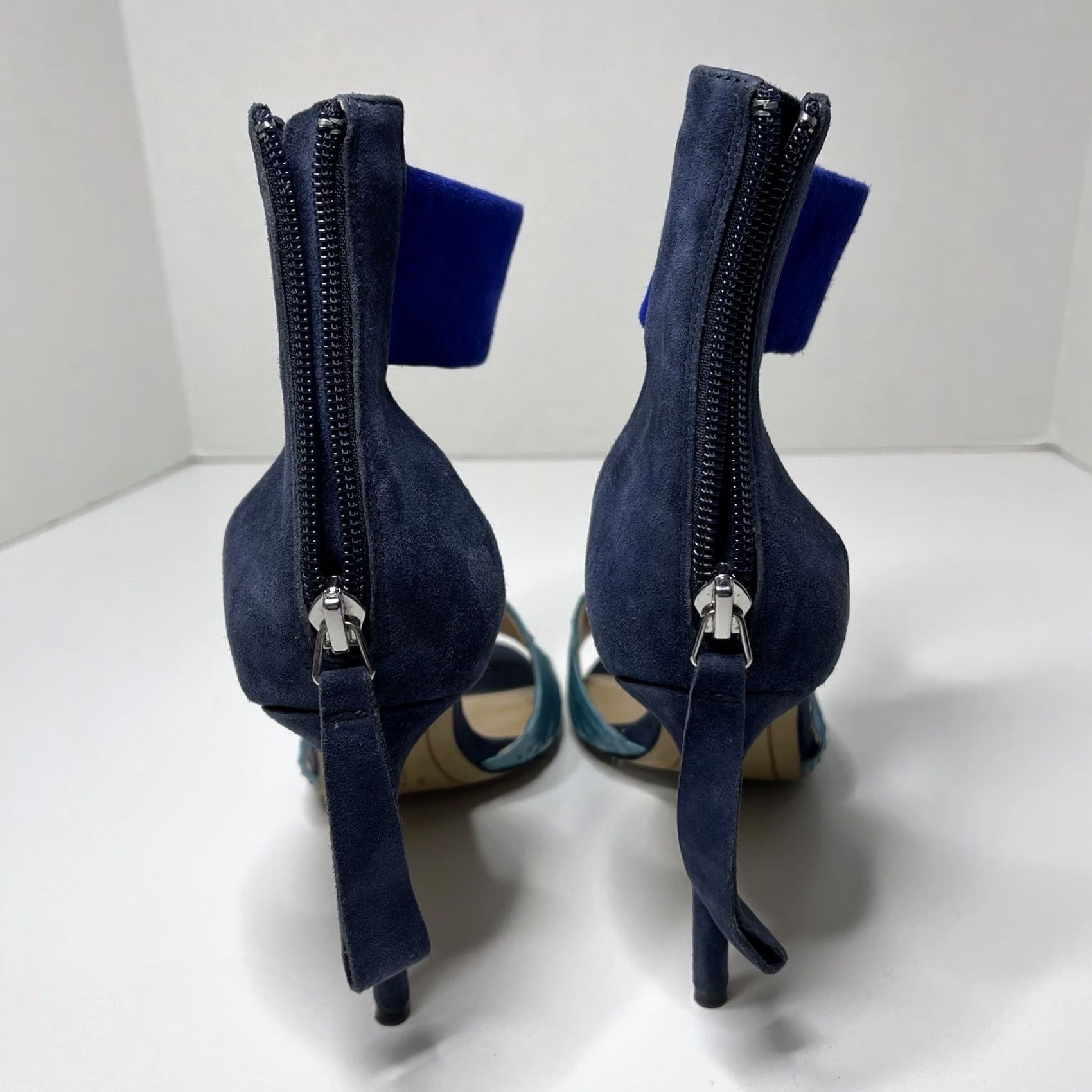 Karl Lagerfeld Karl Lagerfeld Women's Heel Paris Ankle Strap Leather Stiletto Open Toe Strappy Blue Size 6 MENS? Size US 6 / IT 36 - 7 Thumbnail
