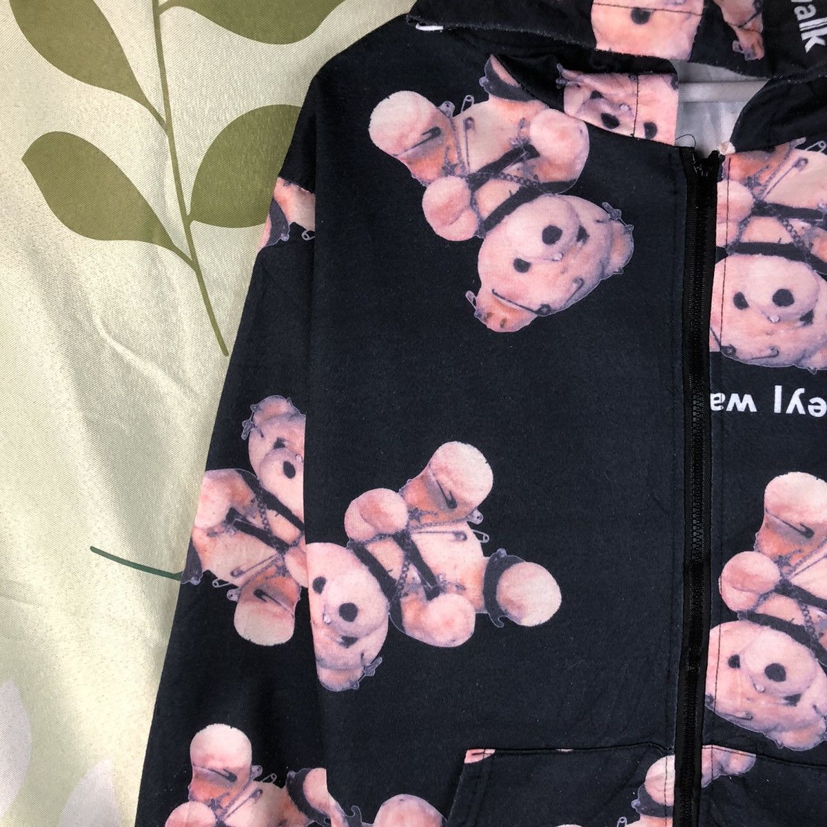 Japanese Brand × Vintage Full print teddy bear A Lonely I Wake Black Hoodie #7465 Size M / US 6-8 / IT 42-44 - 9 Thumbnail