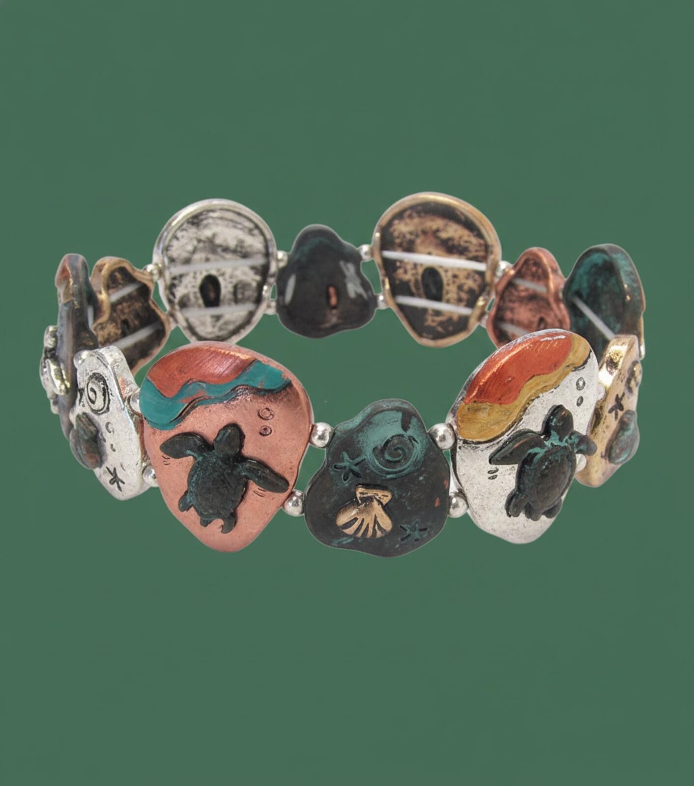 Unknown London Multicolor Turtle Motif Metal Bracelet Size ONE SIZE - 1 Preview