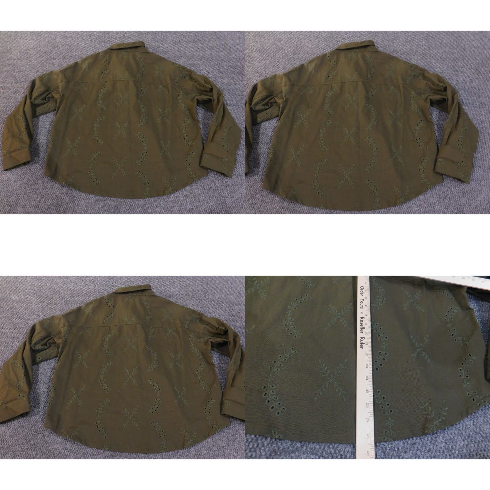 Vintage Anthology Solitare Top XL Womens Green Floral Embroidered Denim Jacket Size XL / US 12-14 / IT 48-50 - 9 Thumbnail