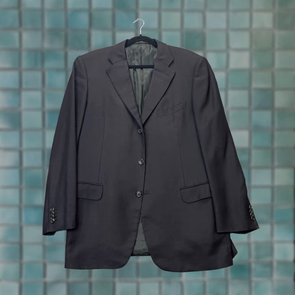 Ermenegildo Zegna VINTAGE Ermenegildo Zegna Blazer Jacket Mens Large Black Coat Single Breasted Size 42R - 1 Thumbnail