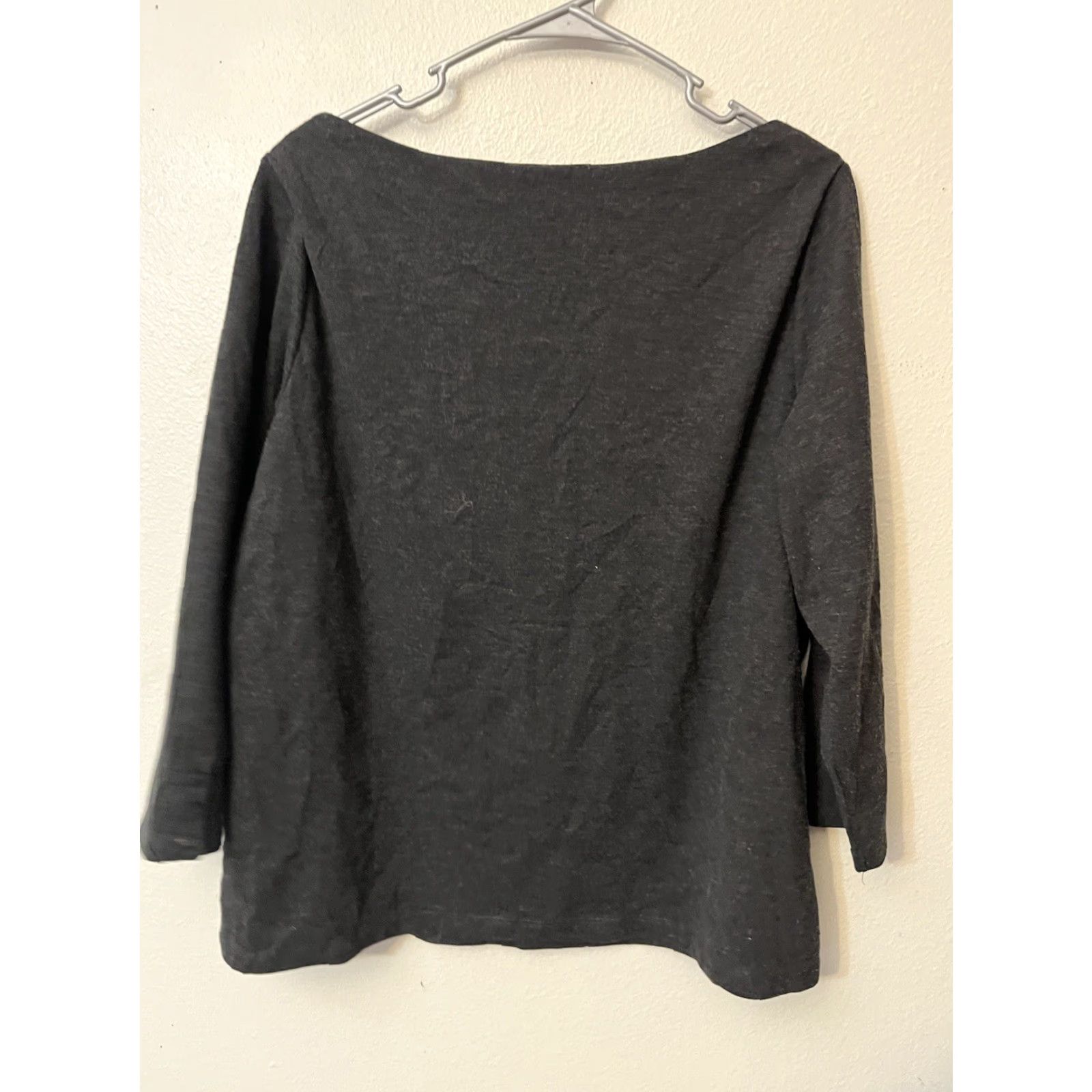 Lands' End Lands’ End Women’s XL Gray Solid 3/4 Sleeve Boat Neck T Shirt Top Womens XL Gray Solid 3/4 Sleeve Boat Neck T Shirt Top Size XL / US 12-14 / IT 48-50 - 2 Thumbnail