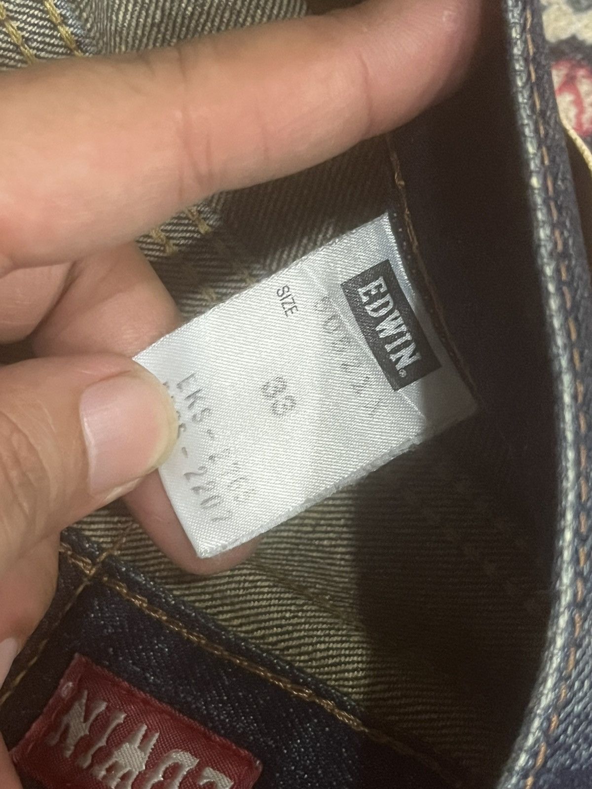 Edwin Edwin 505XX Dark Blue Whisker Buckle Back Selvedge Jeans Size US 33 - 19 Thumbnail