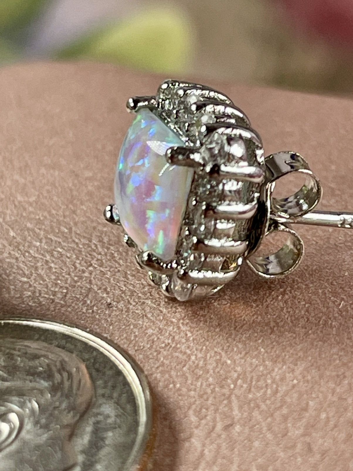 Other Genuine Andamooka OPAL and white Topaz. 2.5CT Silver 925 Size ONE SIZE - 3 Thumbnail