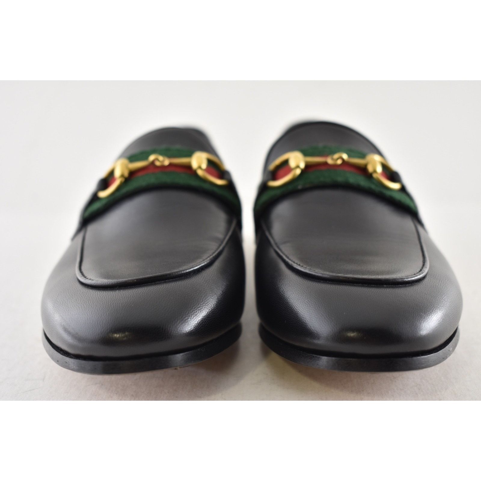 Gucci Black Leather Web Horsebit Slipper Flat Loafer 36.5 Size US 6.5 / IT 36.5 - 7 Thumbnail
