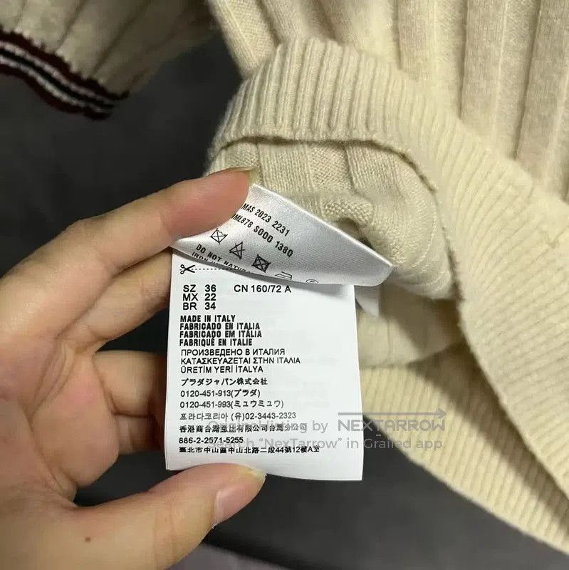 Miu Miu Miu Miu Beige Cotton Women's Pullover Sweater . Size S / US 4 / IT 40 - 3 Thumbnail