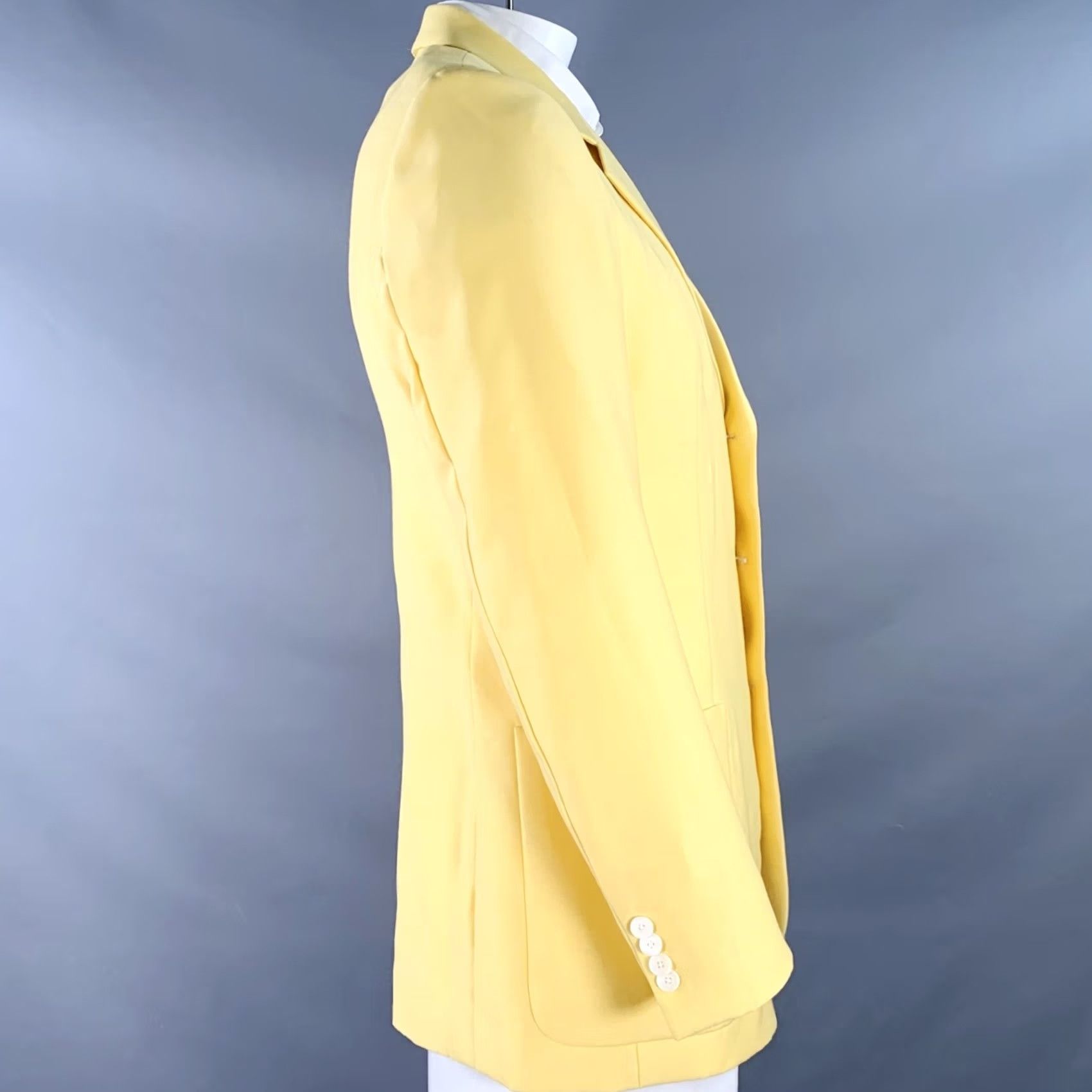 Lanvin LANVIN Size 42 Yellow Wool Silk Notch Lapel Sport Coat Size US XS / EU 42 / 0 - 2 Thumbnail