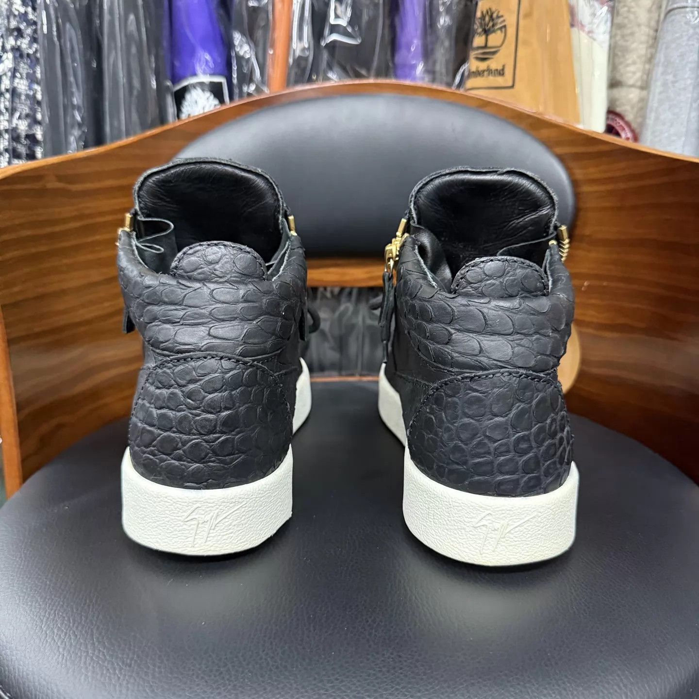 Giuseppe Zanotti GZ Croc Leather Black Casual Shoes 41.5 EU Excellent Size US 8.5 / EU 41-42 - 3 Thumbnail