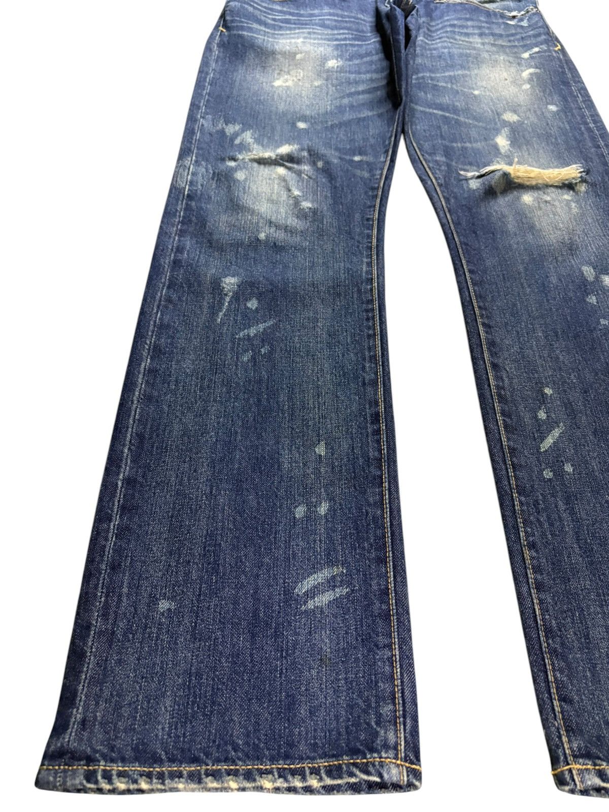 Japanese Brand Vintage Japanese Brand Acid Mud Wash Distress Ripped Jeans Size US 35 - 6 Thumbnail