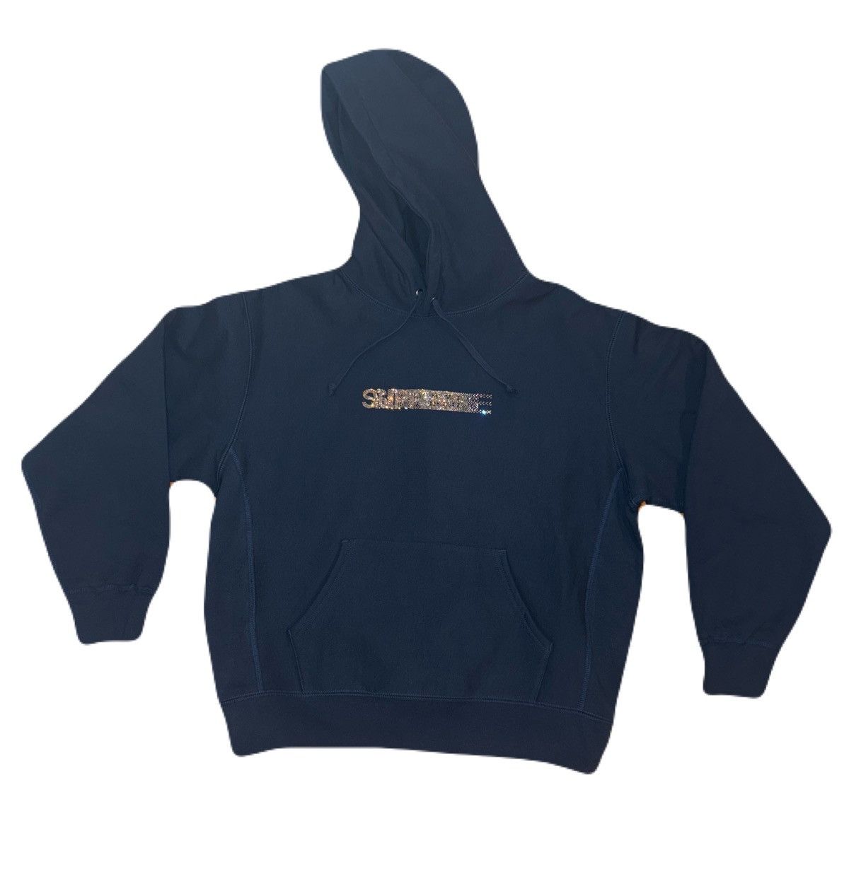 Supreme Supreme Swarovski Motion Logo Hoodie Navy (FW25) - Small Size US S / EU 44-46 / 1 - 1 Thumbnail
