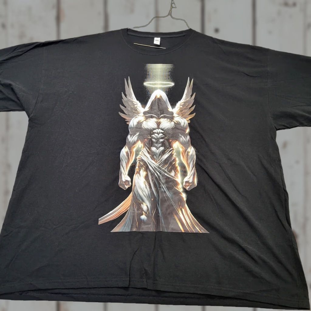 Vintage VINTAGE Angle Shirt Men's 5XL Black Tee 90s 00s Y2k Angel Muscle Christian Tee Logo Shirt Shirt Mens Black 5XL Size US XXL / EU 58 / 5 - 1 Thumbnail