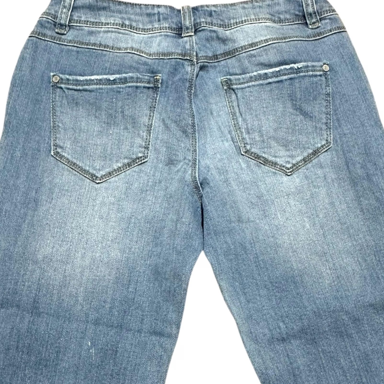 Denime Womens EST 1946 Denim Cropped Jeans Mid Rise Distressed Frayed Hem Size 2 Size 26" / US 2 / IT 38 - 4 Thumbnail
