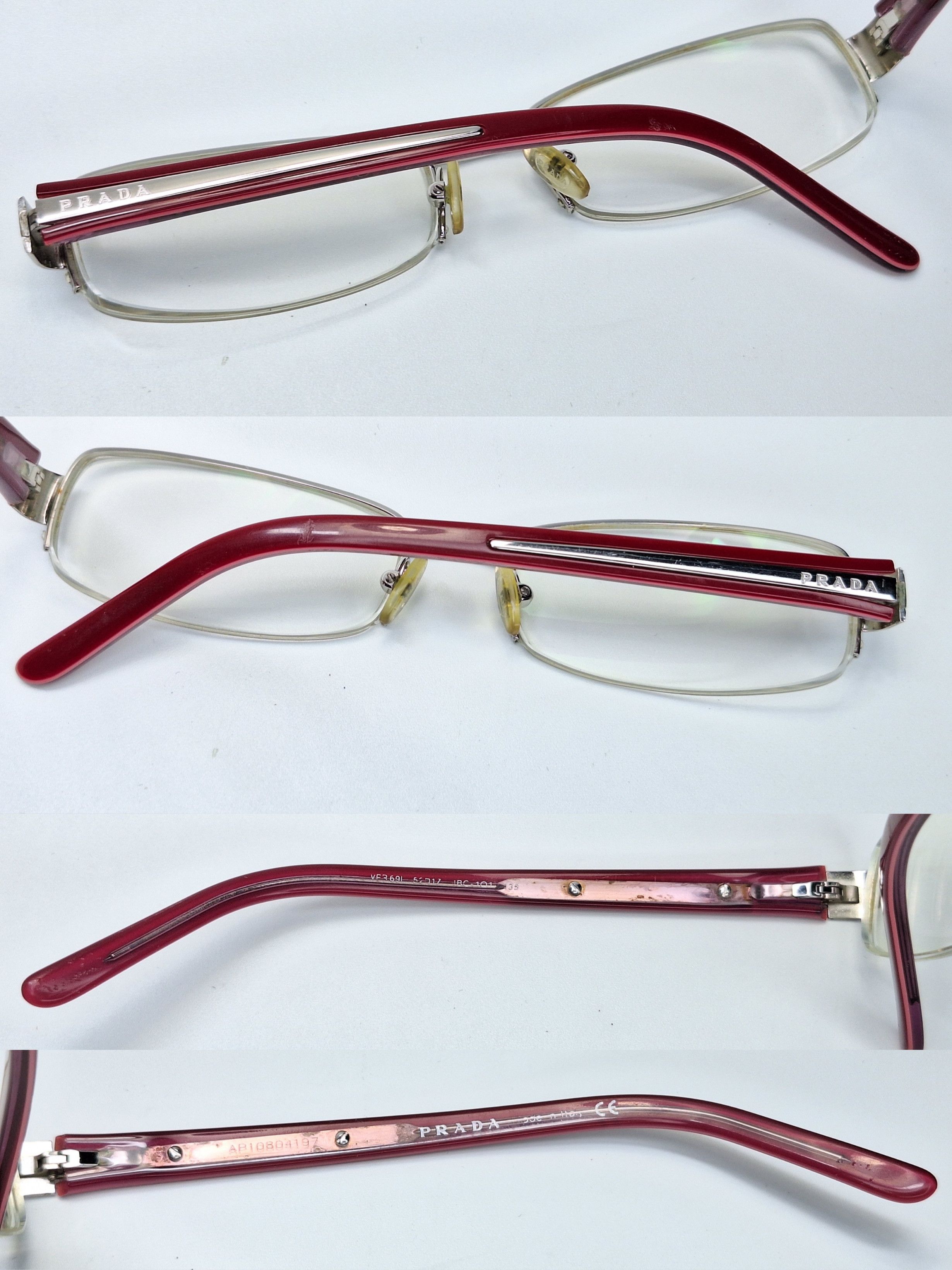 Prada Prada VPR 691 BC-101 Italy Semi-Rimless Vintage Eyeglass Size ONE SIZE - 3 Thumbnail