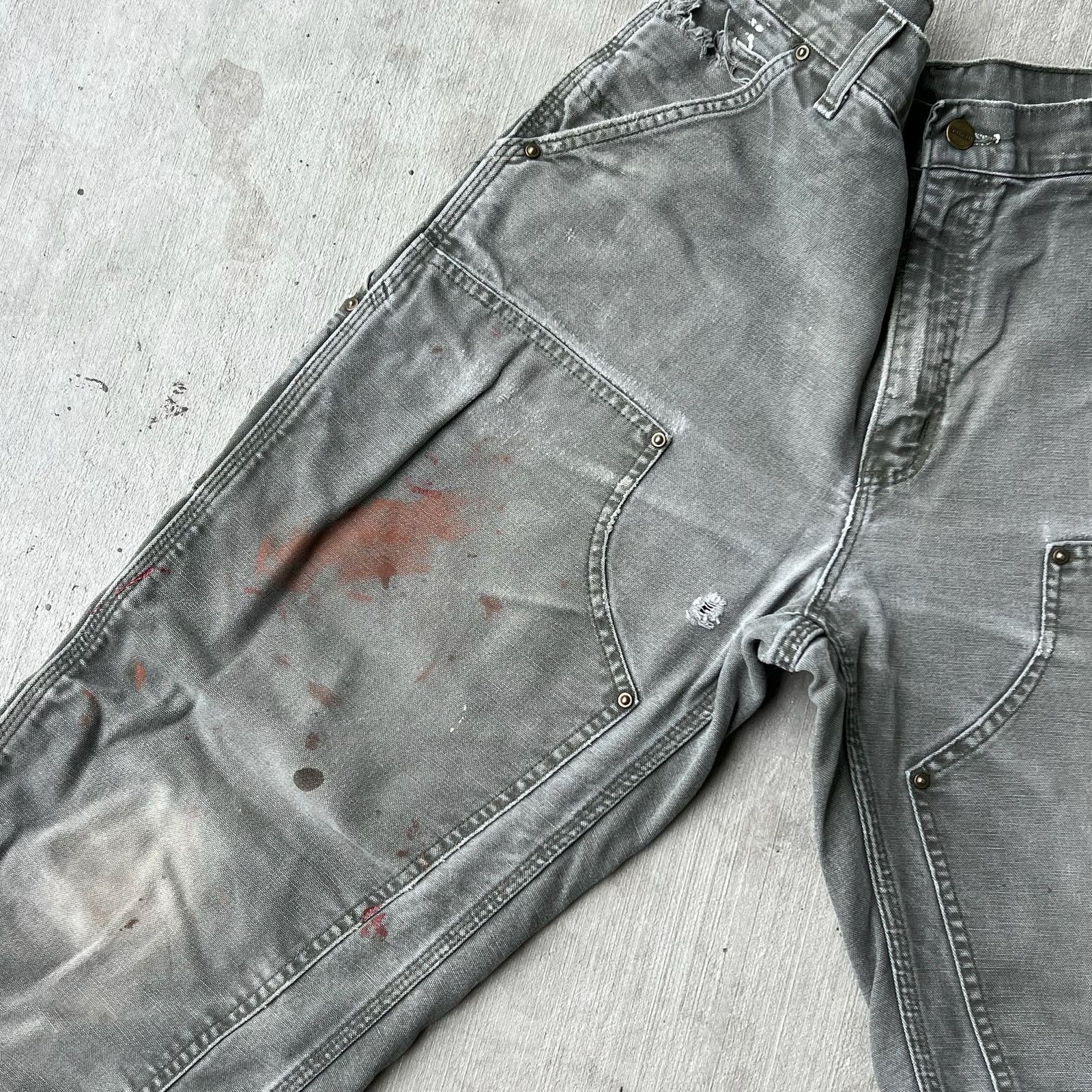 Carhartt × Vintage Carhartt MOS green double knee work wear carpenter pants Size US 32 / EU 48 - 3 Thumbnail