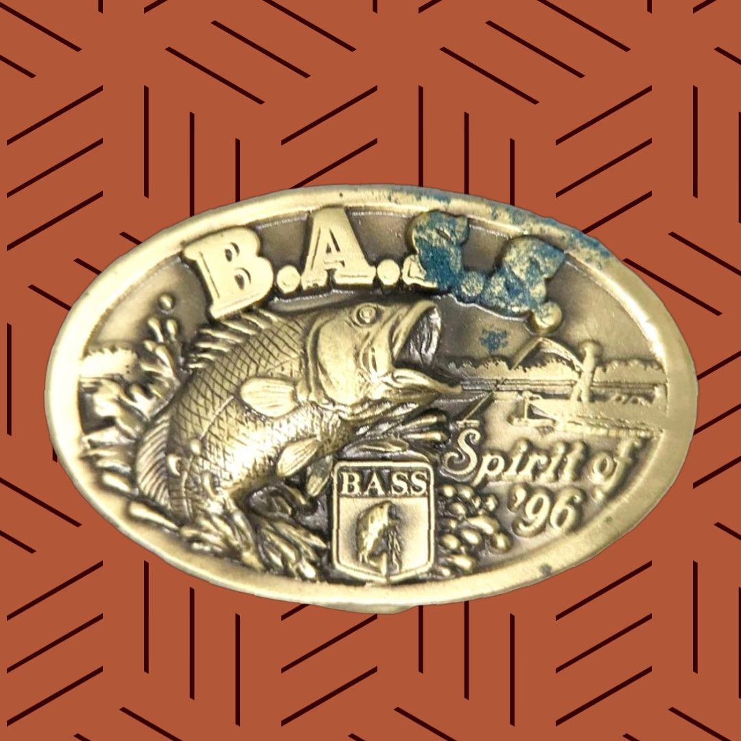 Vintage Belt Buckle Bass Fishing Spirit of '96 Brass Size ONE SIZE - 1 Thumbnail
