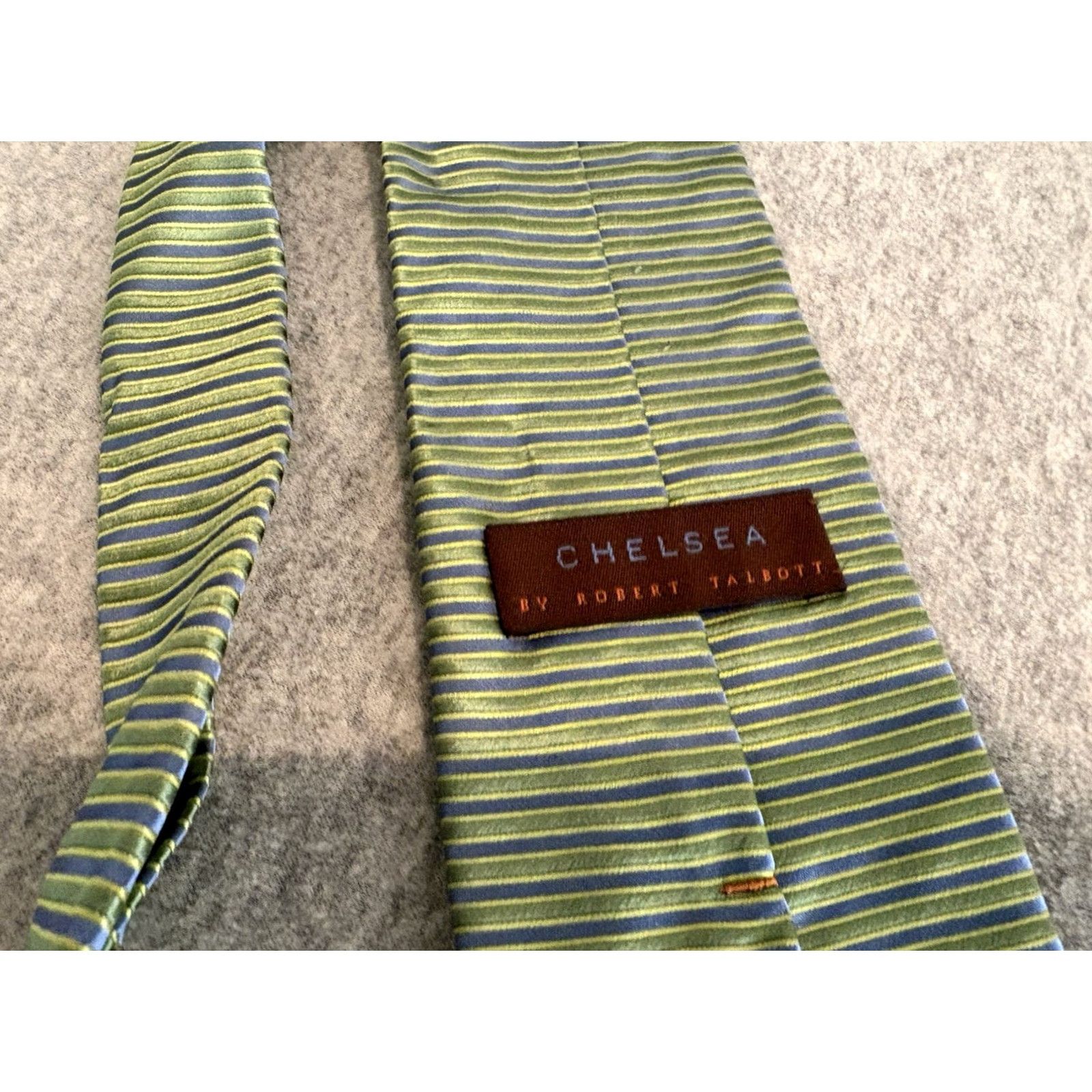 Robert Talbott Robert Talbott Chelsea Silk Tie Green Striped Men Tie 57-60in Silk Classic Length Mens Size ONE SIZE - 3 Thumbnail