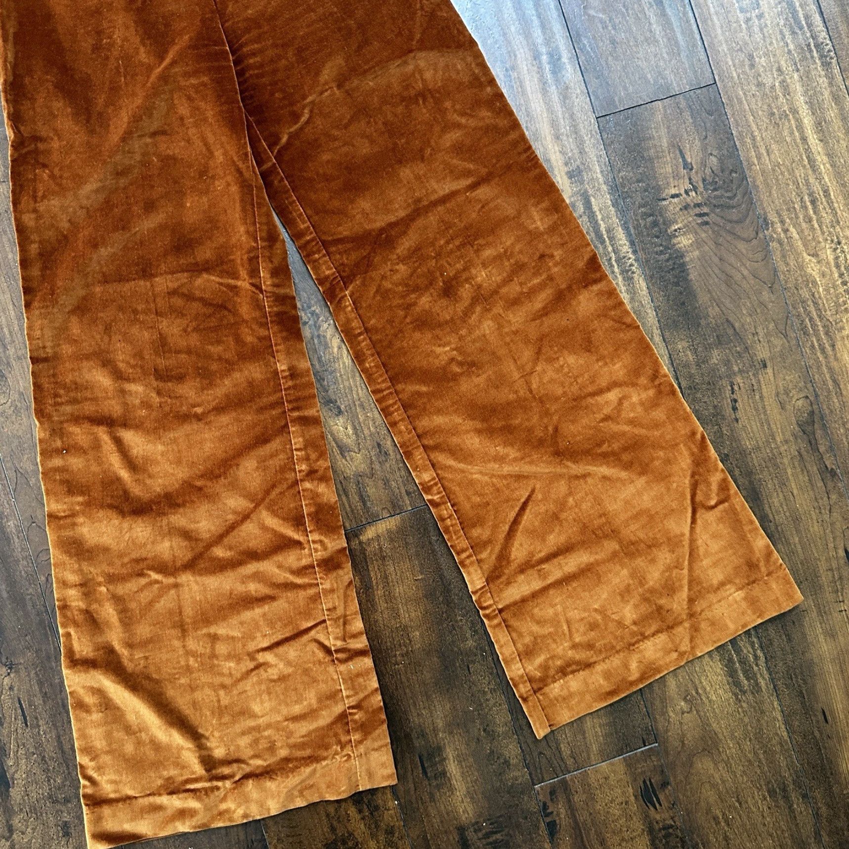 Velour VINTAGE Alpaq California Pants High Waist Velour Flared 1970s Brown 26x31 Women’s 80s Rockabilly Mens? (Gender at end) Size 30" / US 8 / IT 44 - 5 Thumbnail