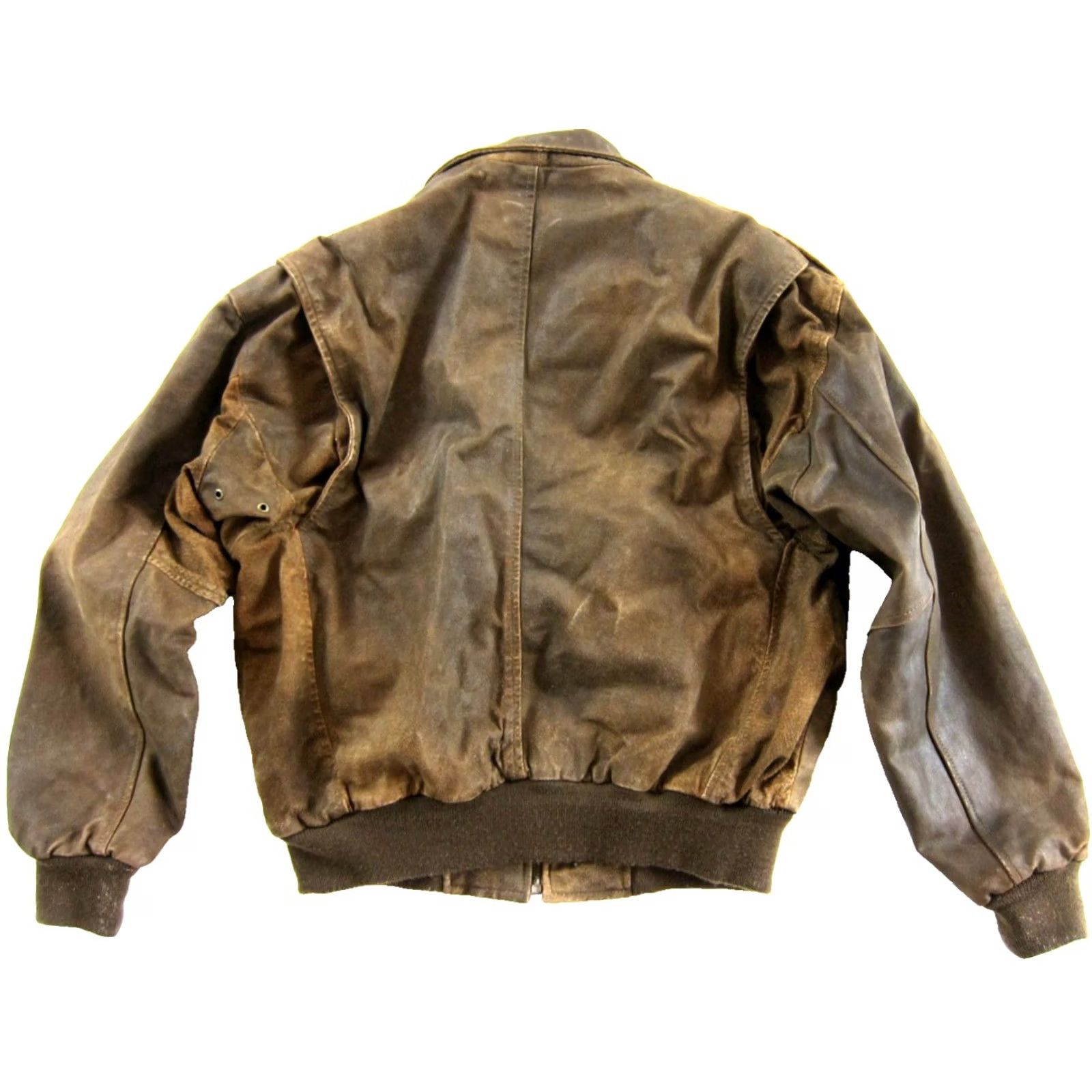 Vintage VINTAGE Excelled Bomber Jacket Men Medium Distressed Leather Boeing Flight Jacket Brown 100% Leather Zipper Hood Winter Fall Spring Shot Mens Size US M / EU 48-50 / 2 - 2 Thumbnail