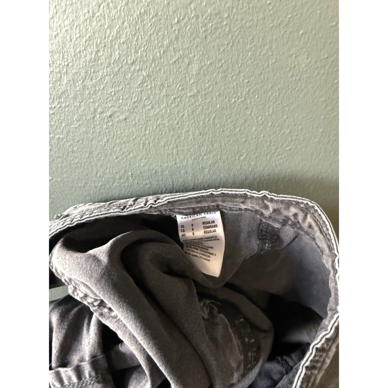 American Eagle Outfitters VINTAGE American Eagle Womens Gray Baggy Wide-Leg Cargo Pants 8 Regular Size 30" / US 8 / IT 44 - 3 Thumbnail
