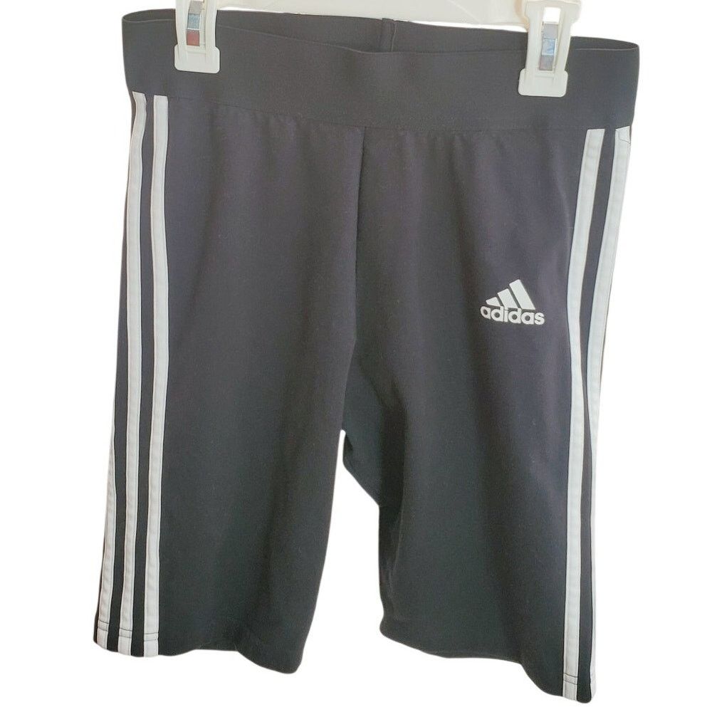 Adidas Adidas Black 3-Stripe Biker Shorts Small Size 27" / US 4 / IT 40 - 1 Thumbnail