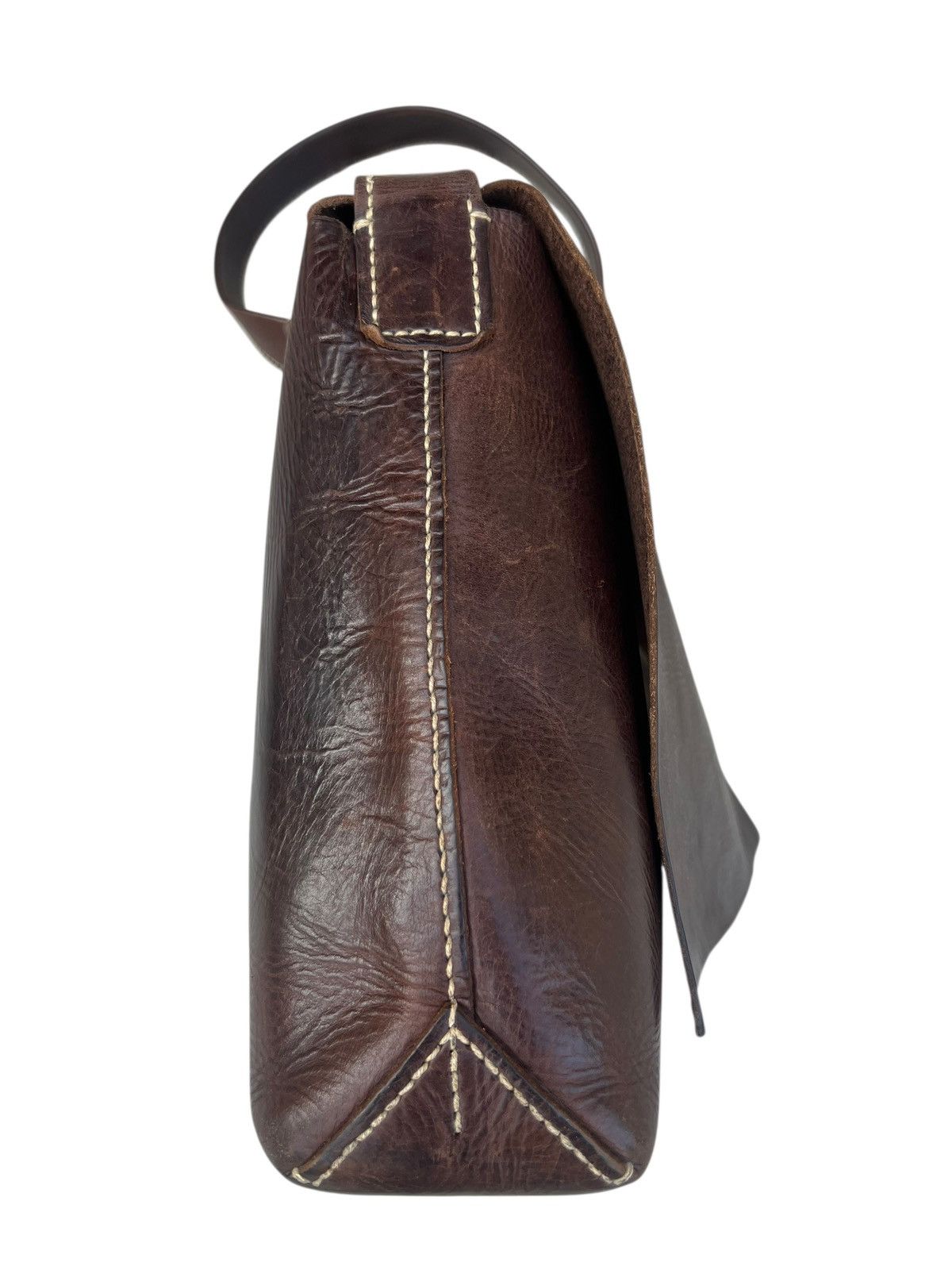 Leather Genten Japan Patina Solid Leather Messenger Bag Size ONE SIZE - 12 Thumbnail