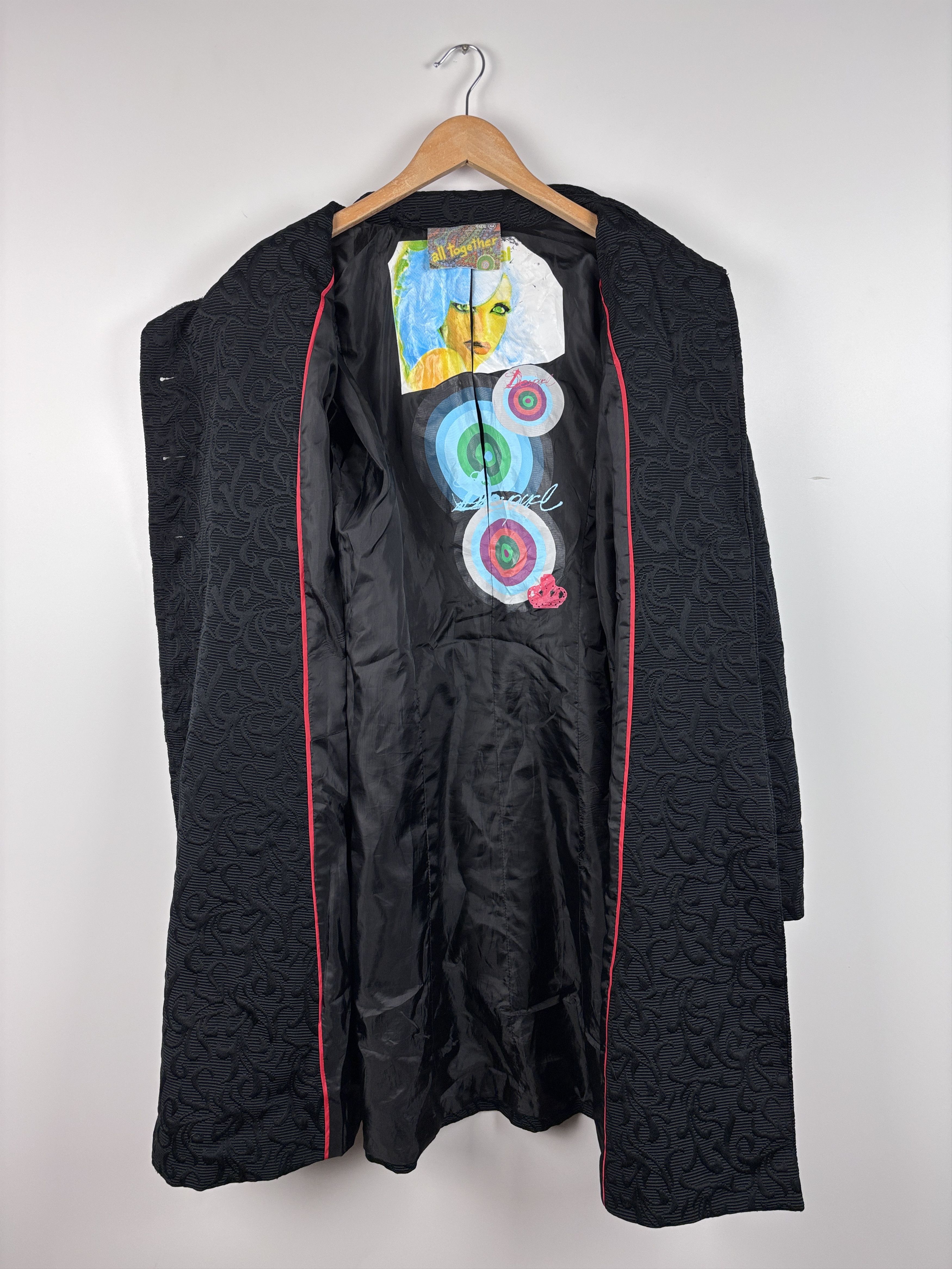 Desigual Womens Desigual Textured Floral Coat Black Size 44 Size M / US 6-8 / IT 42-44 - 10 Thumbnail