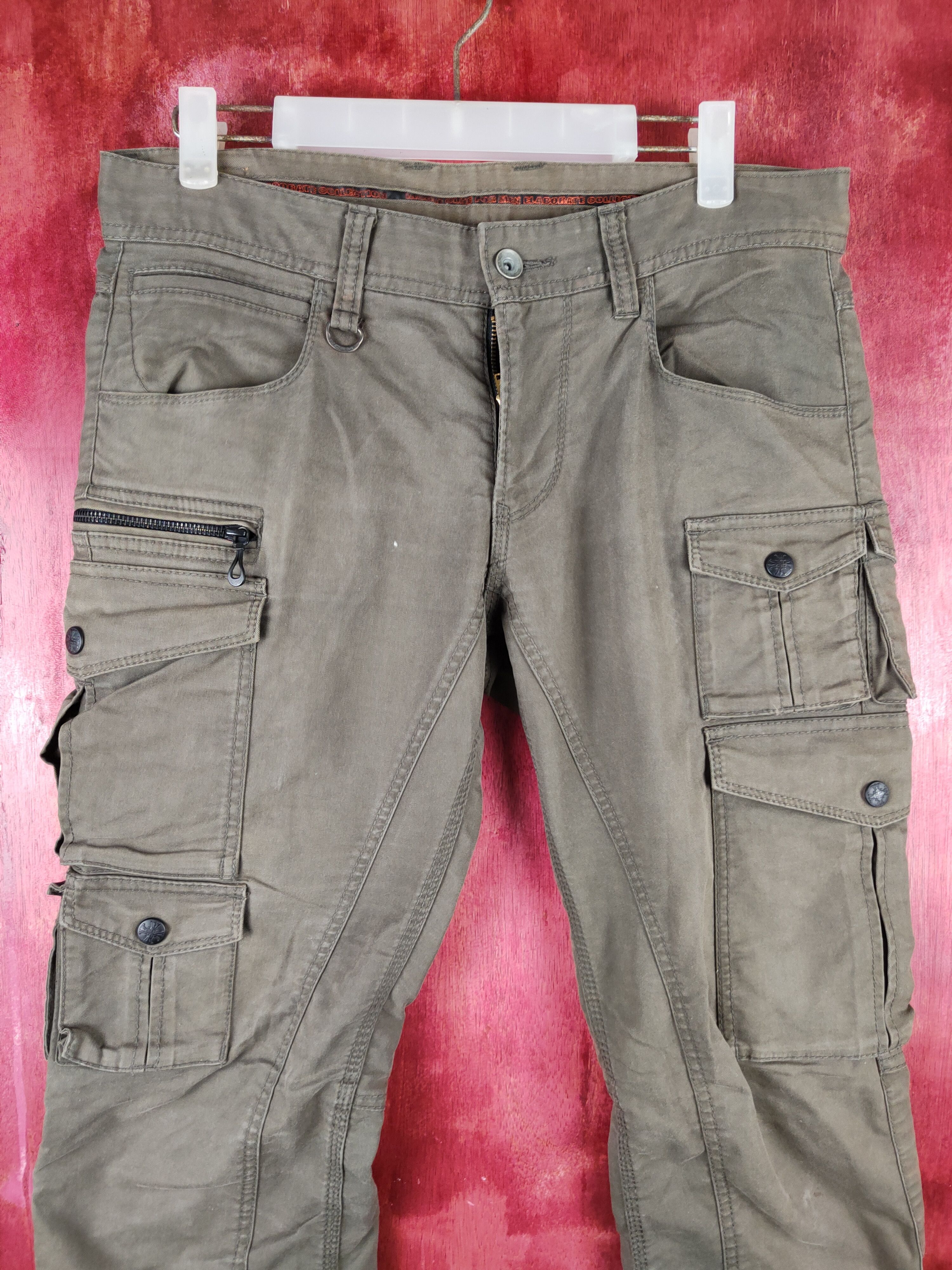 Japanese Brand DL Nicole Club Dark Brown Multipocket Cargo Pants #S1260 Size US 30 / EU 46 - 2 Thumbnail
