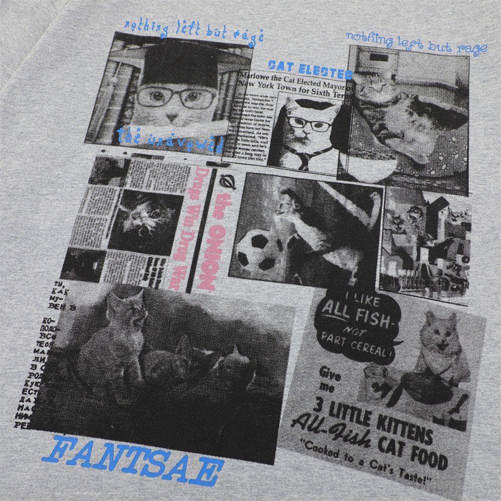 Vintage Men's Streetwear Loose-Fit Casual T-Shirt with Kitten Print Size US M / EU 48-50 / 2 - 5 Thumbnail