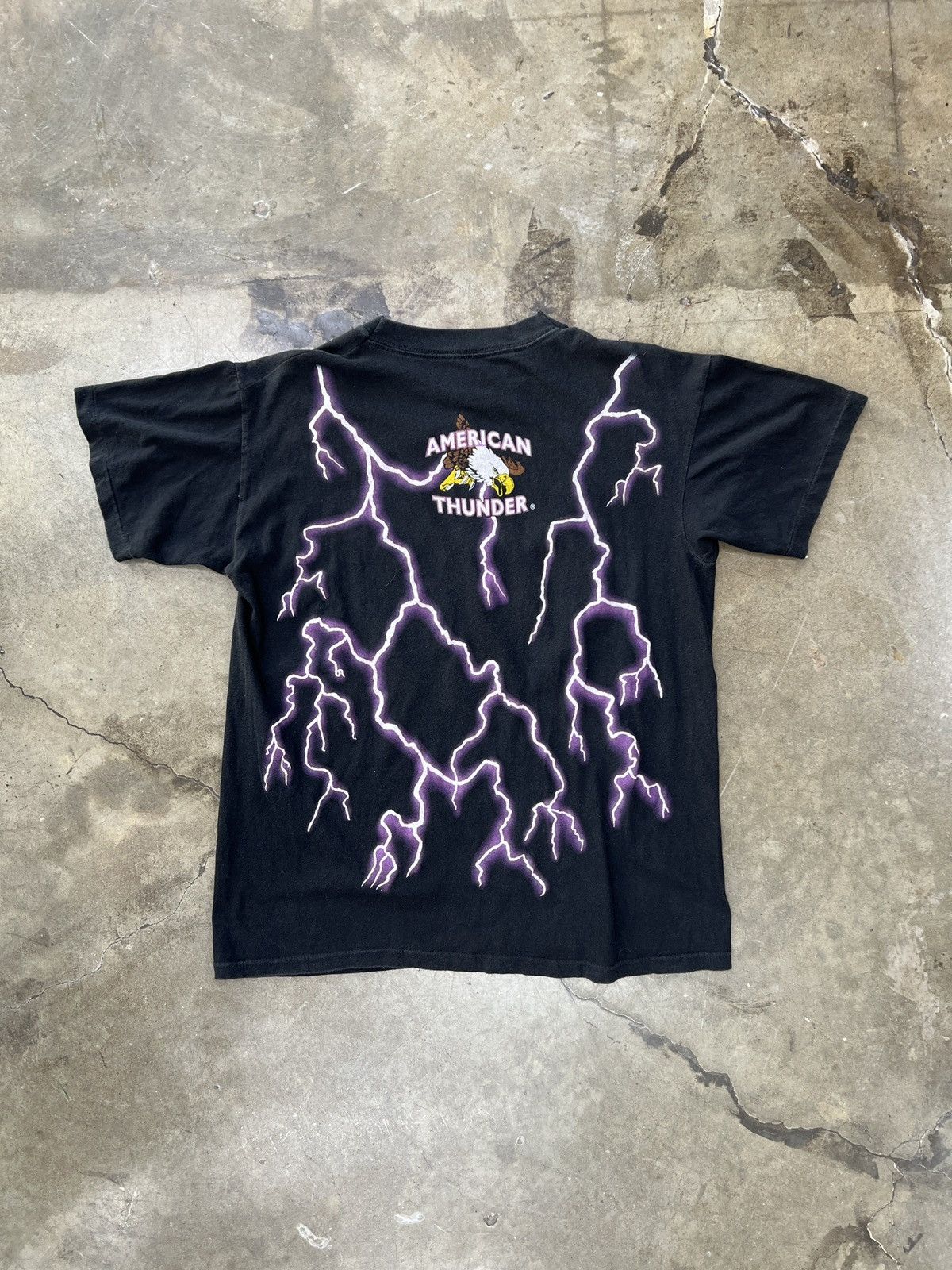 Harley Davidson × Vintage Vintage 90s American Thunder Motorcycle Lightning Tee XL Size US XL / EU 56 / 4 - 5 Thumbnail