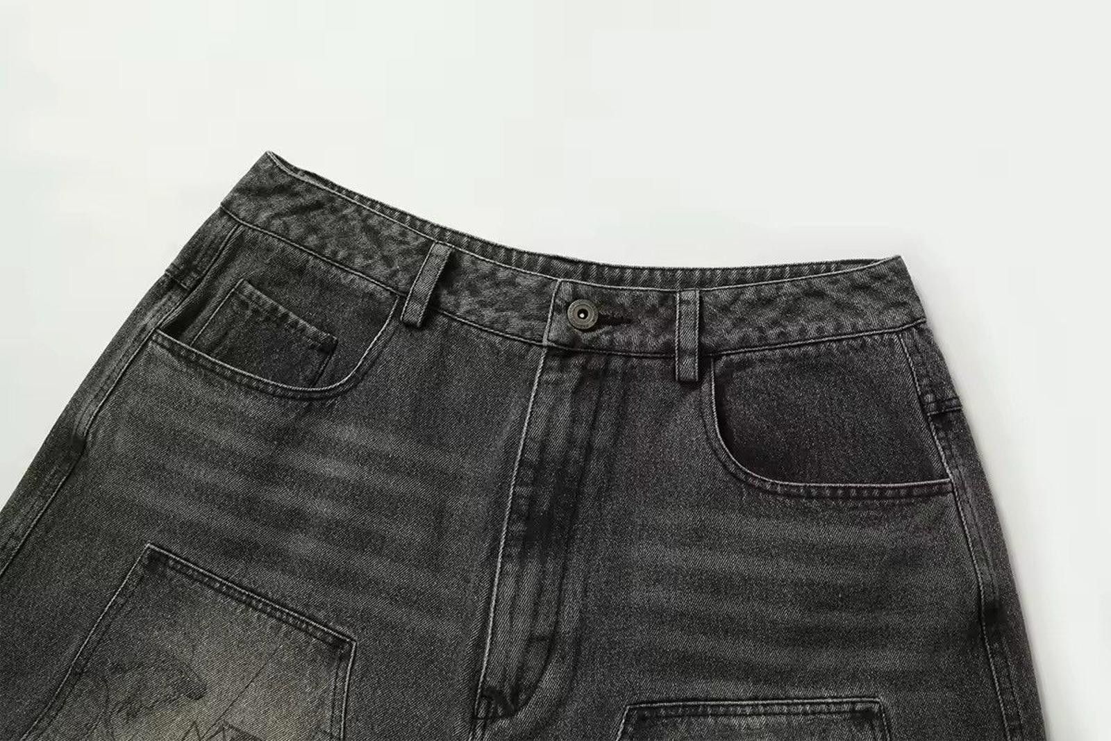 Jean Unique Anime Graphic Denim Shorts Size US 32 / EU 48 - 6 Thumbnail