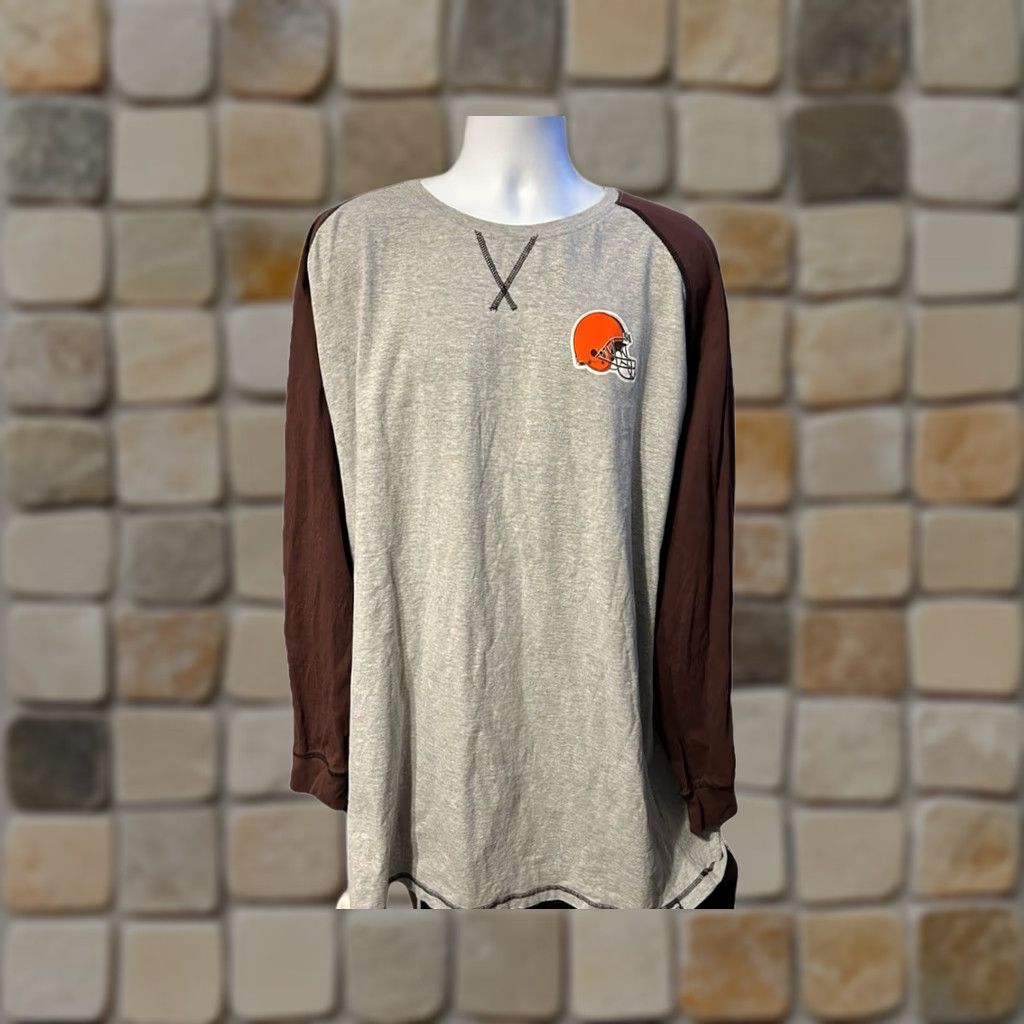 Vintage Cleveland Browns Fanatics Long Sleeve Pullover Shirt Men 5XL Gray Brown Helmet Logo Crew Neck Activewear Shirt Size US XXL / EU 58 / 5 - 1 Thumbnail