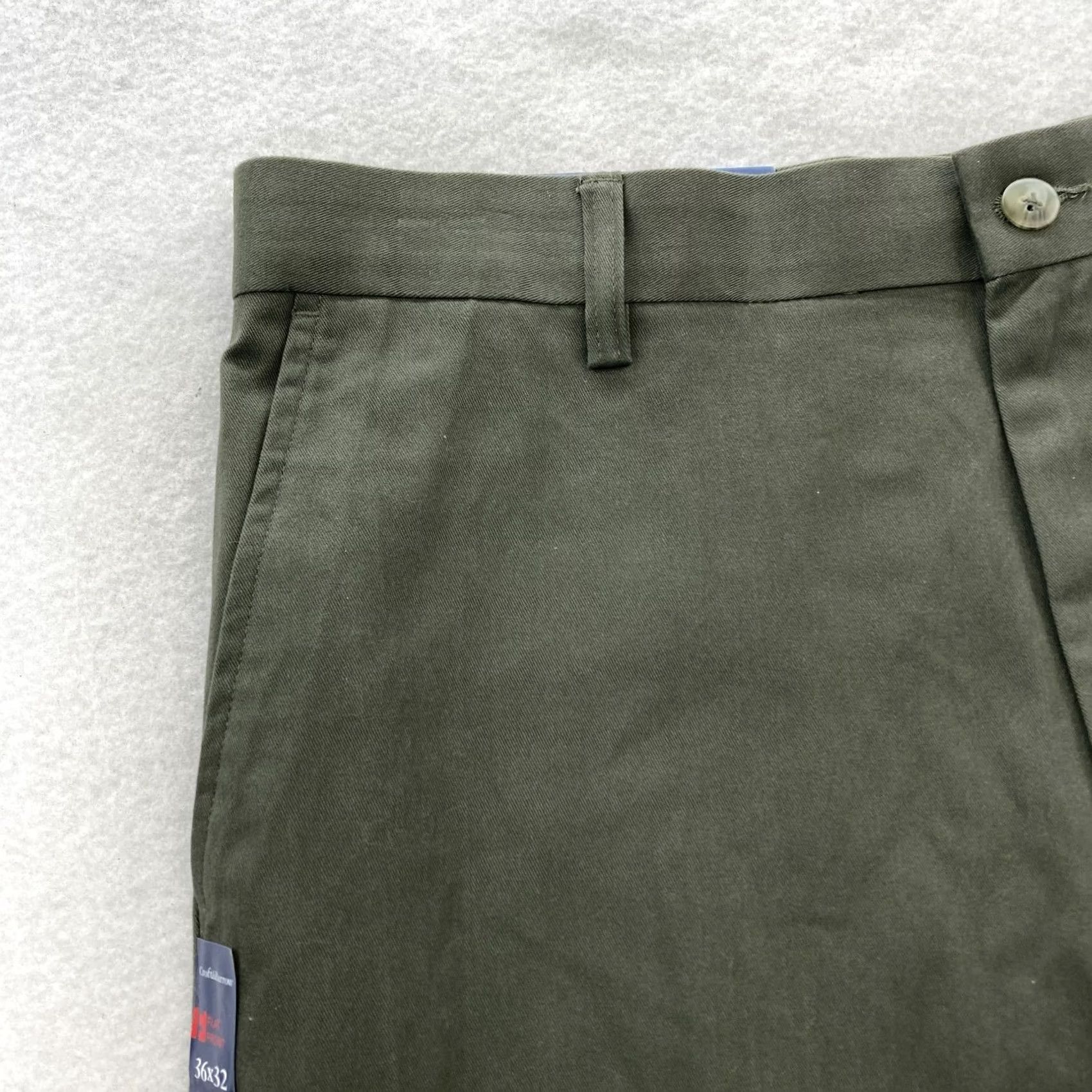 Croft & Barrow Croft & Barrow Easy Care Khaki Pants Mens 36x32 Classic Fit Green Straight Chino Size US 36 / EU 52 - 3 Thumbnail