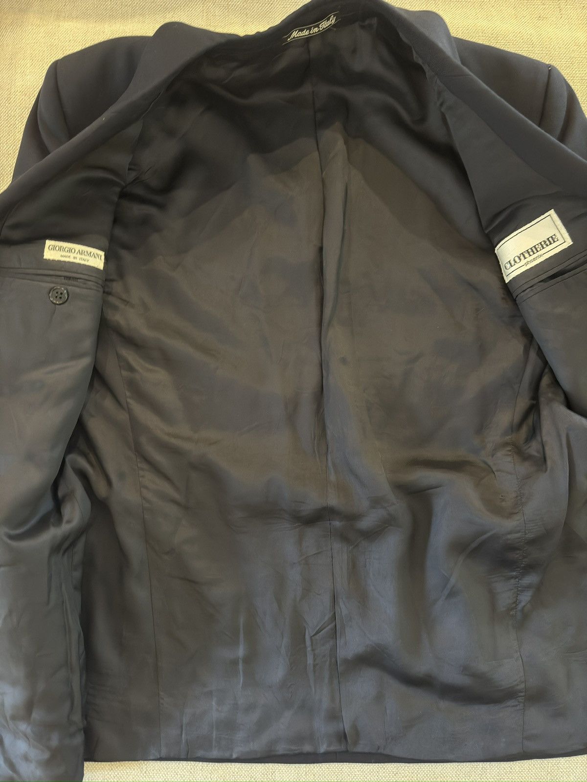 Giorgio Armani × Vintage Giorgio Armani Made in Italy Jacket in Midnight Navy 39R Size 38R - 12 Thumbnail