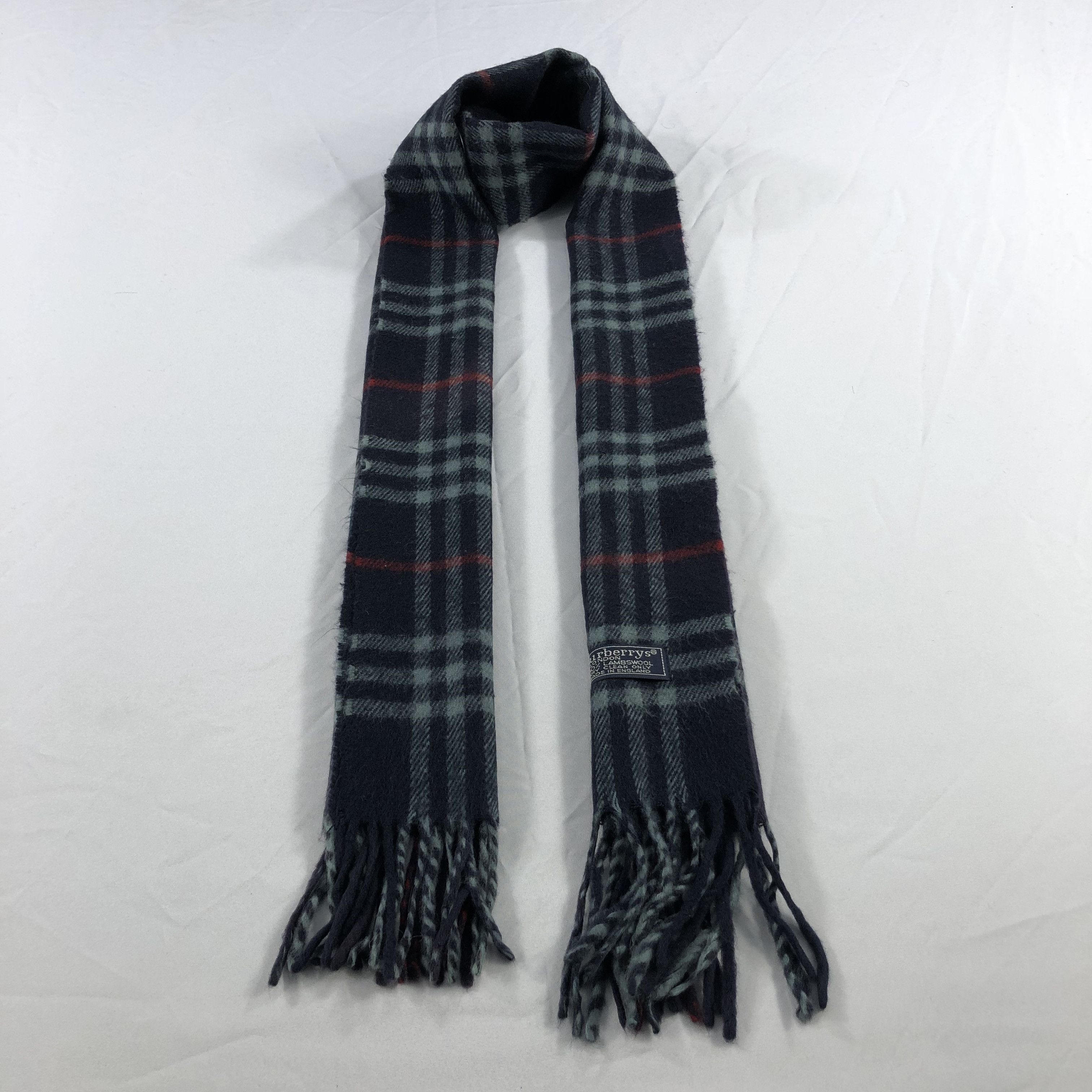 Burberry Burberrys Nova Check Blue Wool Scarf Muffler V996 Size ONE SIZE - 1 Thumbnail