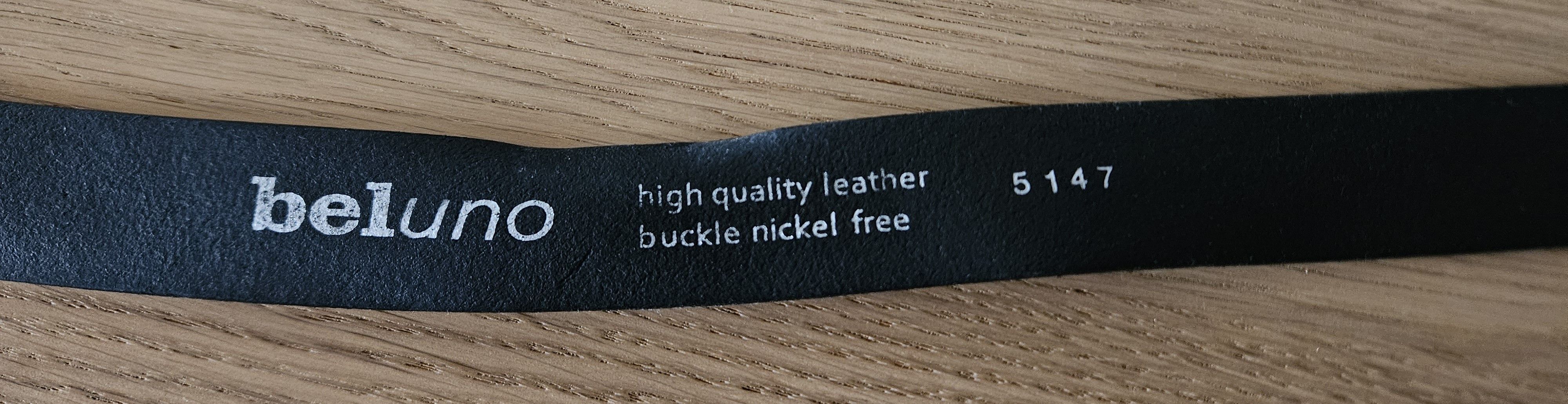 Vintage ITALIAN BLACK LEATHER BELT Size 38 - 2 Thumbnail
