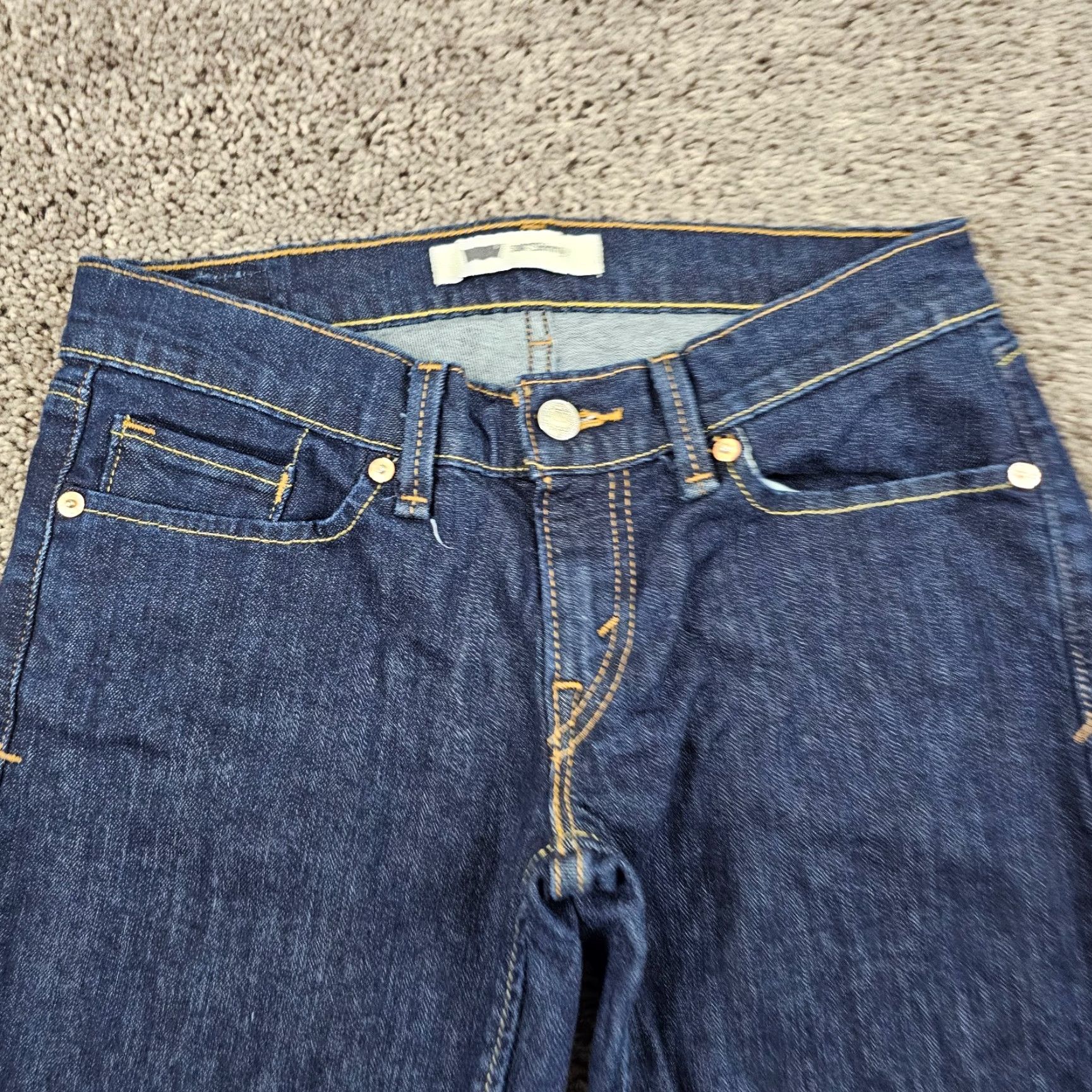 Levi's Levis 524 Jeans Womens 5 Skinny Too Superlow Stretch Dark Wash Low Rise 27x26 Size 27" / US 4 / IT 40 - 2 Thumbnail