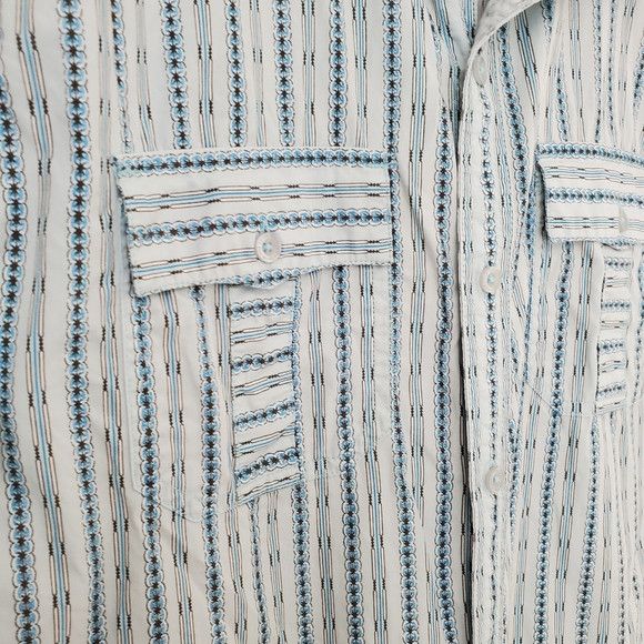 Prana prAna Torres Button Up Striped Blue Shirt Outdoor SZ:L Size US L / EU 52-54 / 3 - 4 Thumbnail