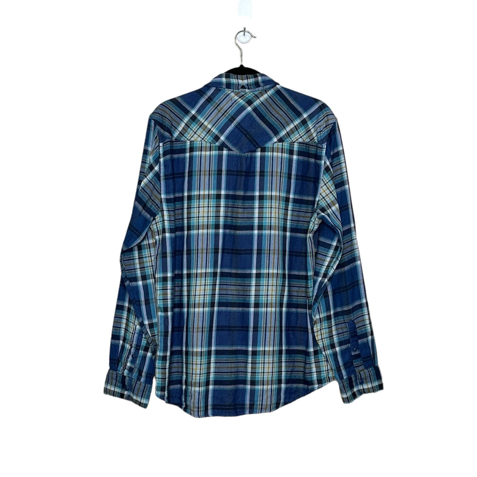 Guess Guess blue plaid long sleeves flannel shirt size large Size US L / EU 52-54 / 3 - 7 Thumbnail