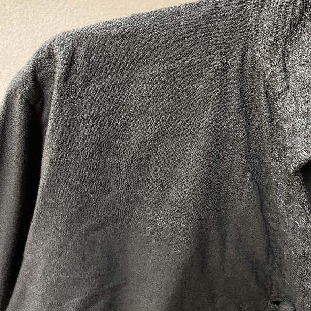 Issey Miyake Haath Dark Teal Embroidered Mandarin Shirt Size XS / US 0-2 / IT 36-38 - 23 Thumbnail