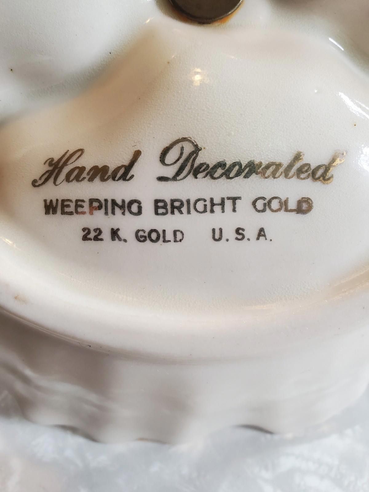 The Unbranded Brand Vintage Weeping Bright 22K Gold Divided Handled Dish MCM Size ONE SIZE - 5 Thumbnail