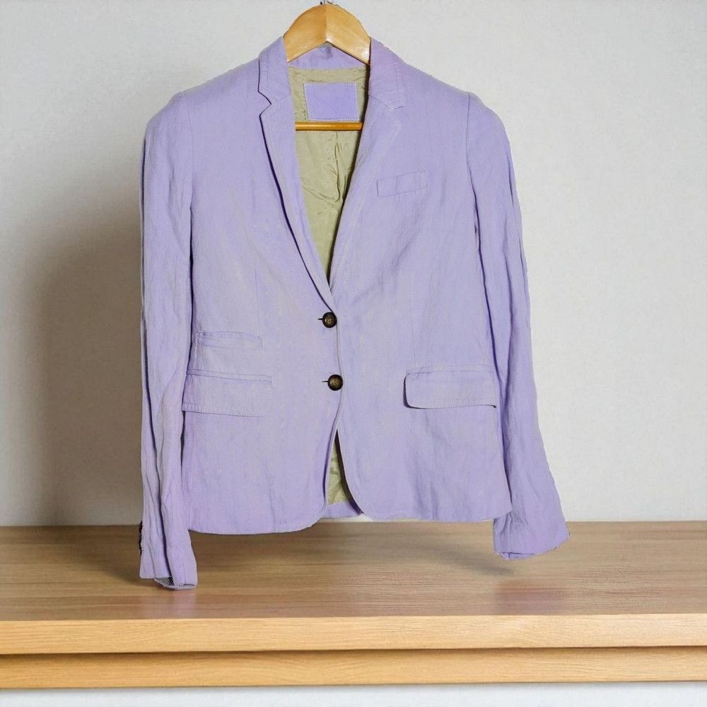 J.Crew Vintage J Crew Metallic Thread Lavender Women's Blazer Size L / US 10 / IT 46 - 1 Thumbnail