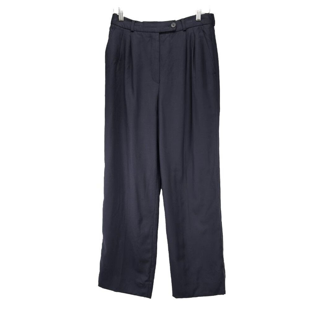 Aquascutum AQUASCUTUM Academia Navy Blue Preppy Trouser Pleated Pant 10 Size 32" / US 10 / IT 46 - 1 Thumbnail