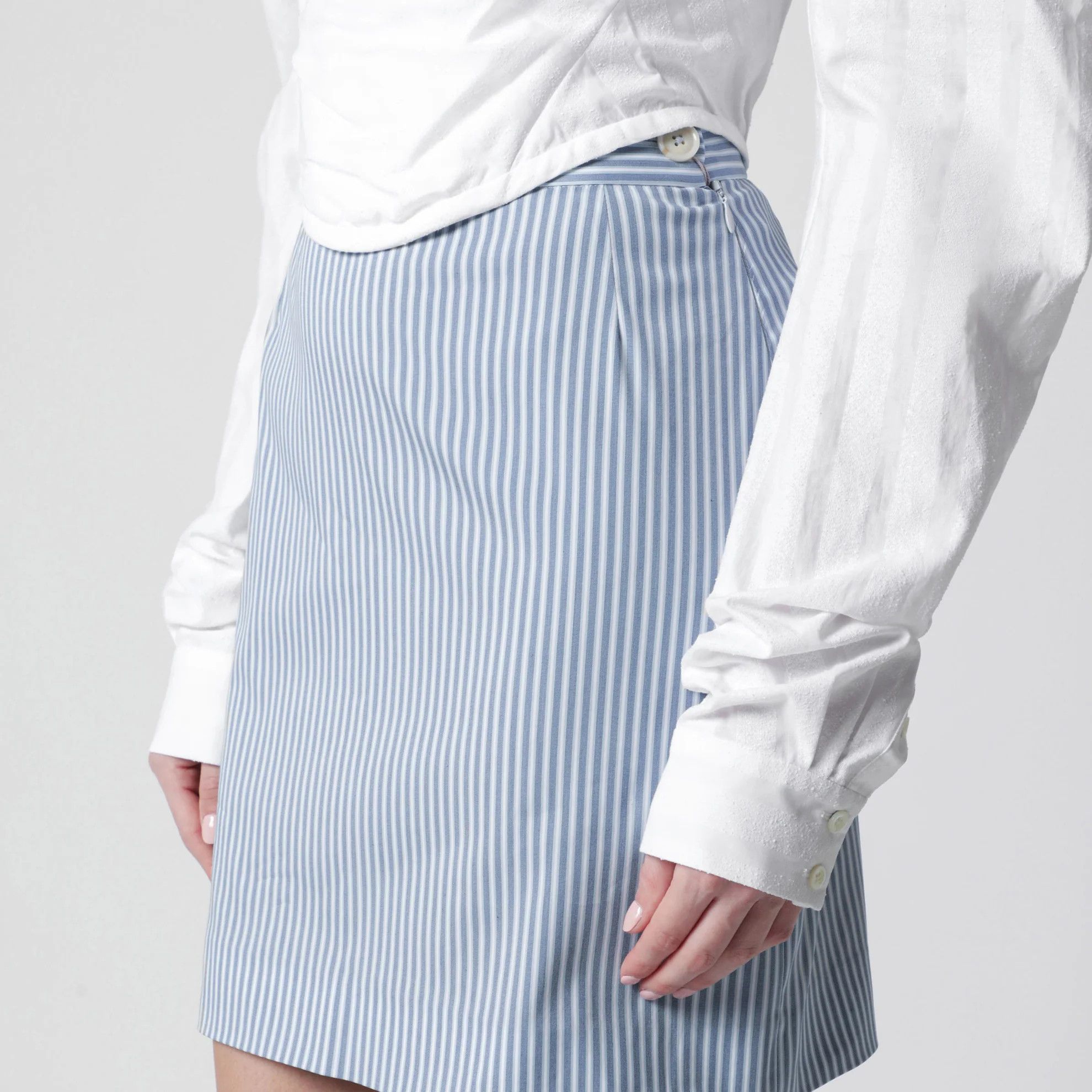 Vivienne Westwood o1d2blof0526 Striped Mini Skirt in Light Blue Size 28" / US 6 / IT 42 - 5 Thumbnail