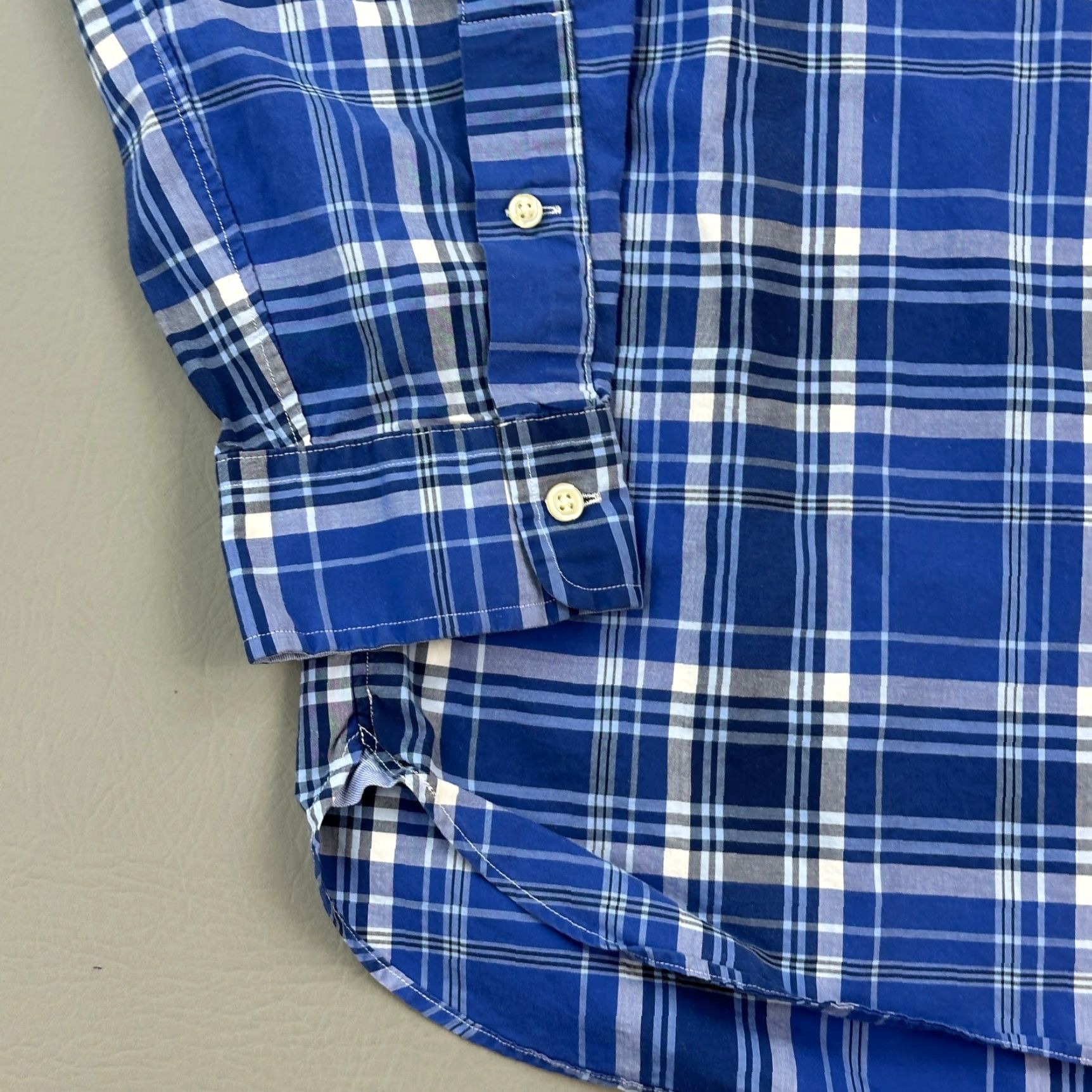 Ralph Lauren Ralph Lauren Shirt Mens Large Blue Plaid 100% Cotton Stretch Button-Down Casual Size US L / EU 52-54 / 3 - 2 Thumbnail