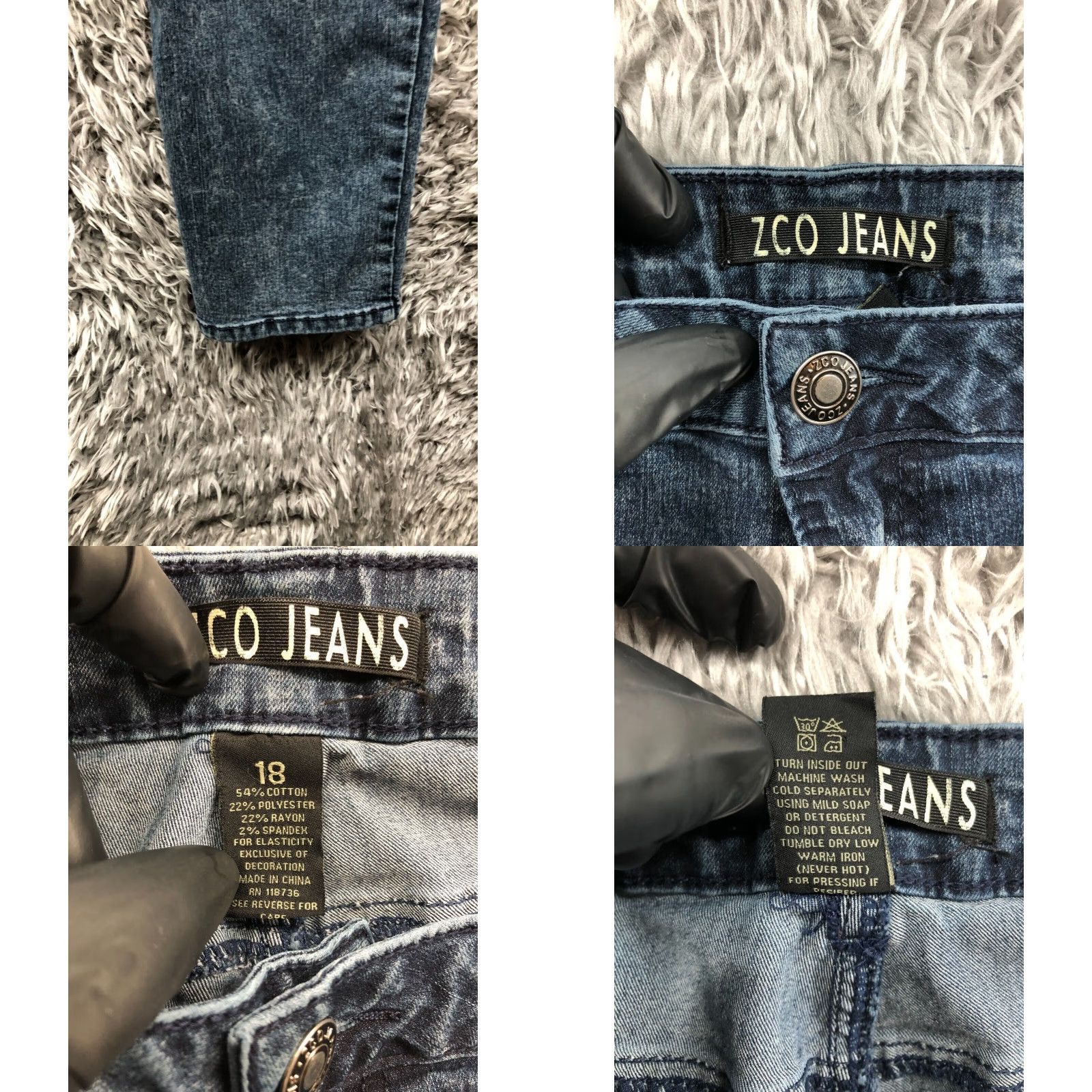 Denime ZCO Jeans Size 18 Womens Mid Rise Medium Wash Blue Denim Jeans Size 40" / US 18 - 8 Thumbnail