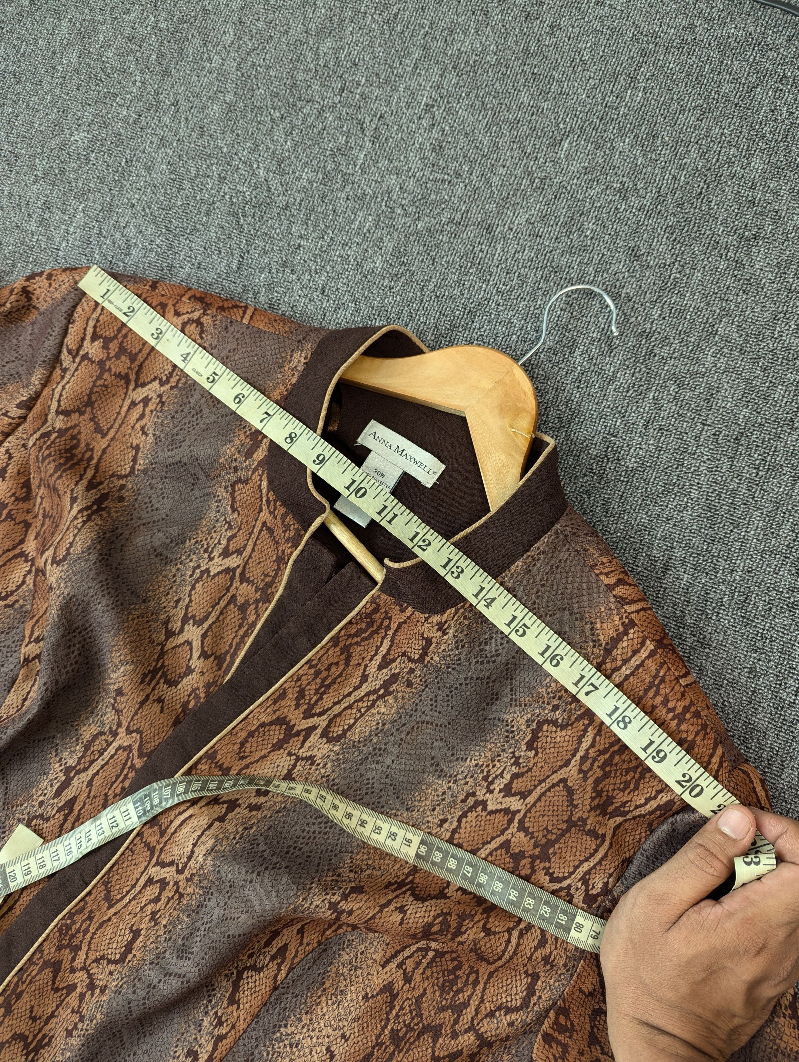 Vintage Vintage Anna Maxwell Snake Printed Kimono Cardigan Jacket Size 4XL / US 24-26 - 12 Thumbnail