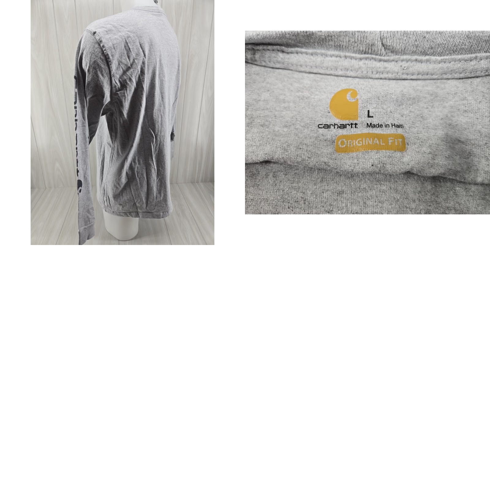 Carhartt VINTAGE Carhartt Mens Large Gray Original Fit Long Sleeve Shirt Size US L / EU 52-54 / 3 - 8 Thumbnail