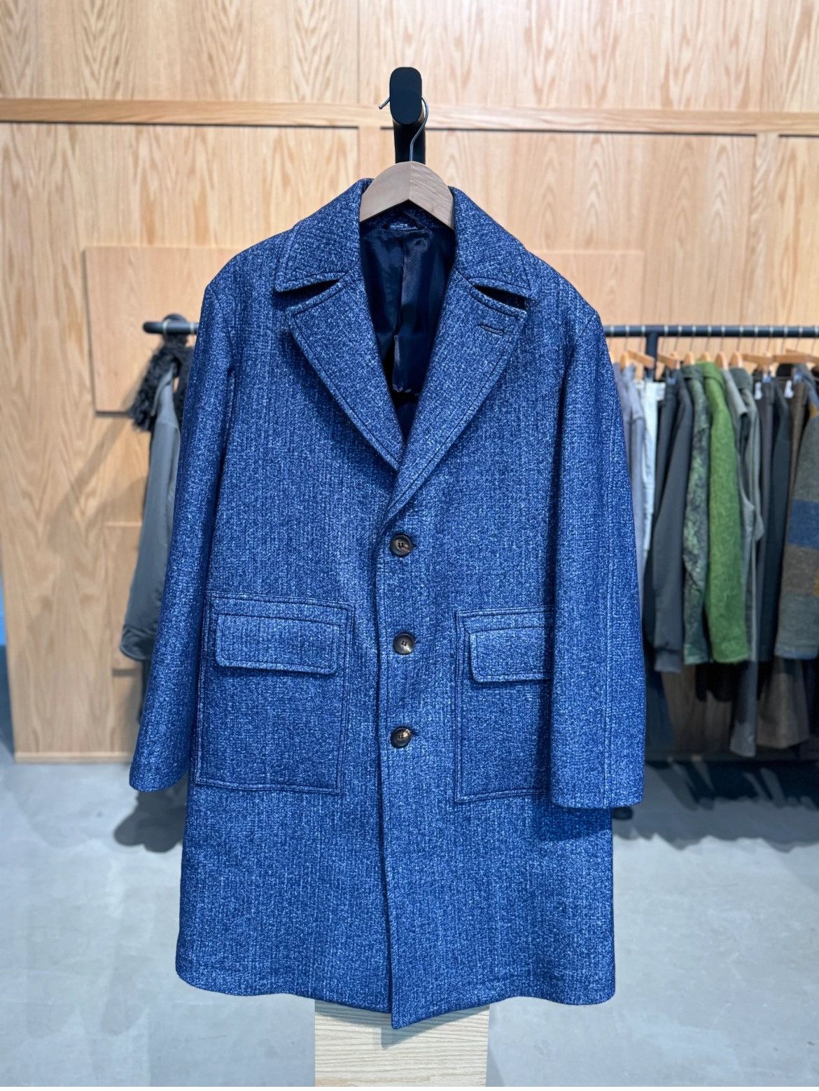 Doppiaa Doppiaa - Single Breasted Blue Overcoat Size US M / EU 48-50 / 2 - 1 Thumbnail